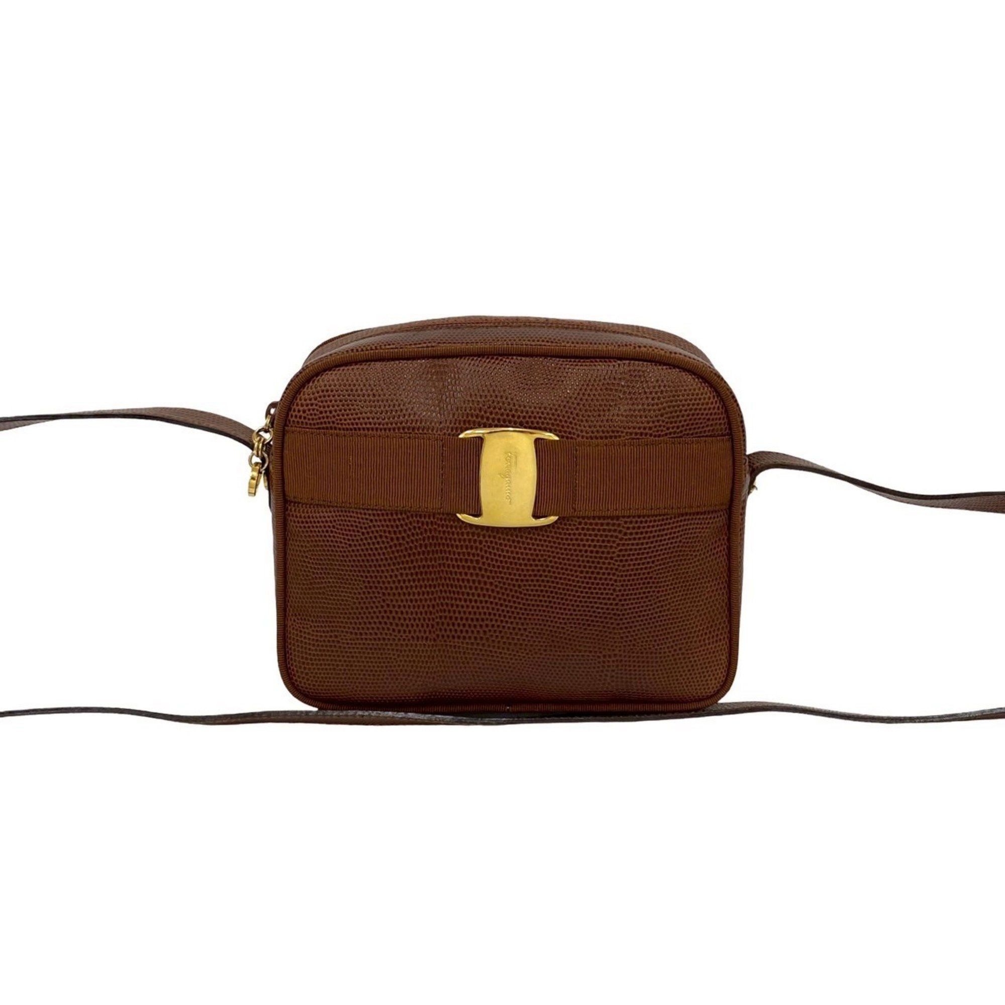 Salvatore Ferragamo Salvatore Ferragamo Vara shoulder bag with metal hardware and leather pouch, brown, 70876 Size ONE SIZE - 1 Thumbnail