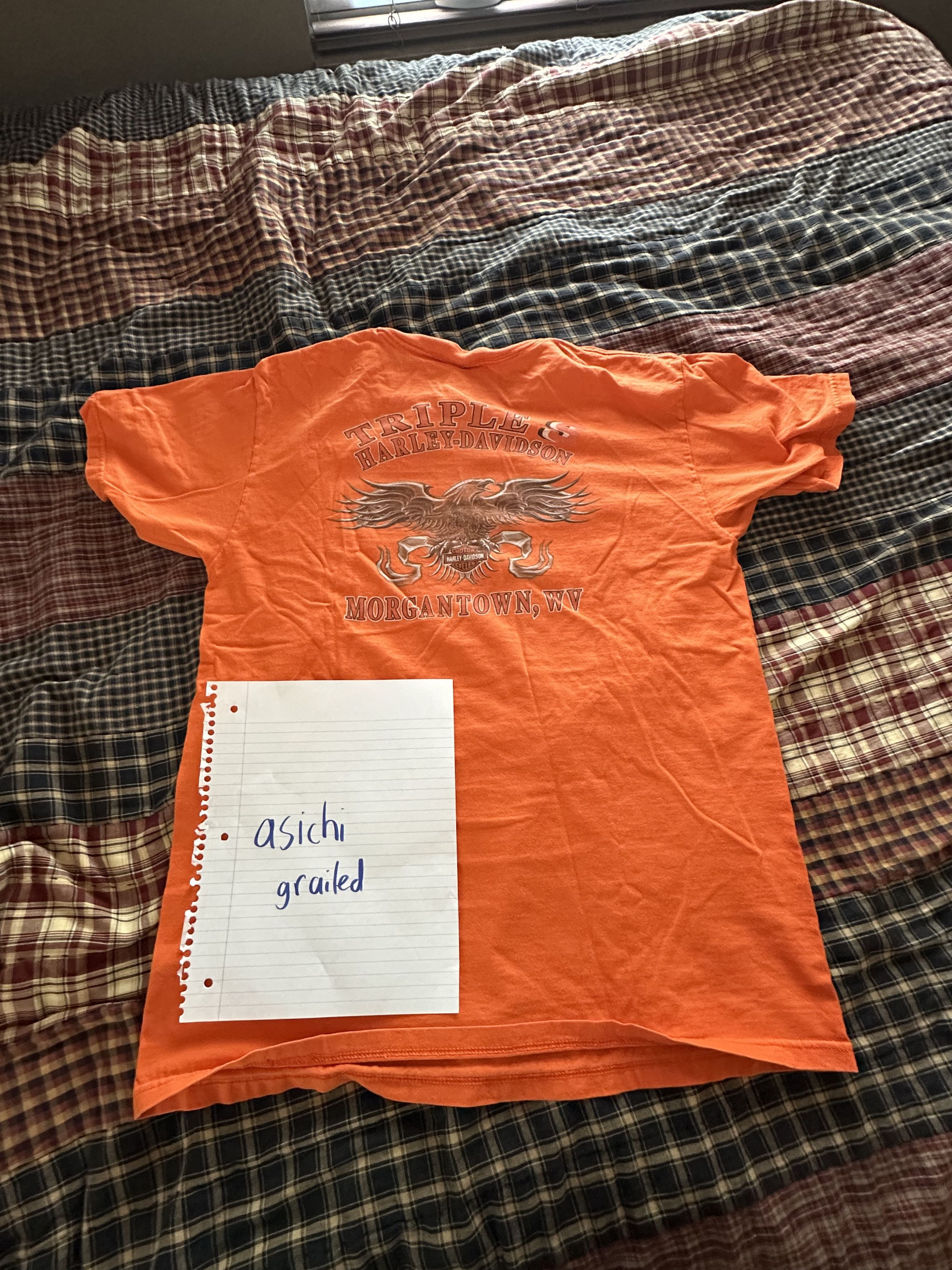 Harley Davidson Harley Davidson Orange Skull Tee Size US M / EU 48-50 / 2 - 3 Thumbnail