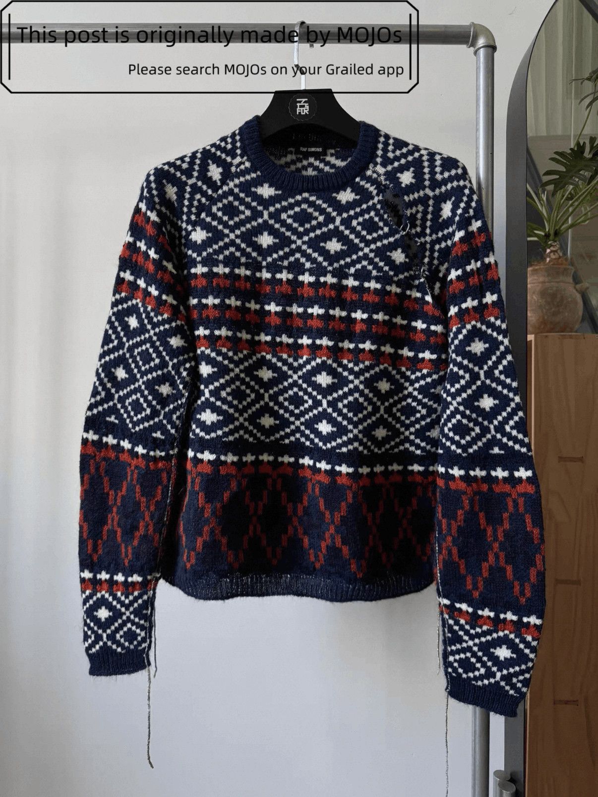 Raf Simons Raf Simons 19SS Distressed Ugly Sweater mojos140712 Size US L / EU 52-54 / 3 - 1 Thumbnail