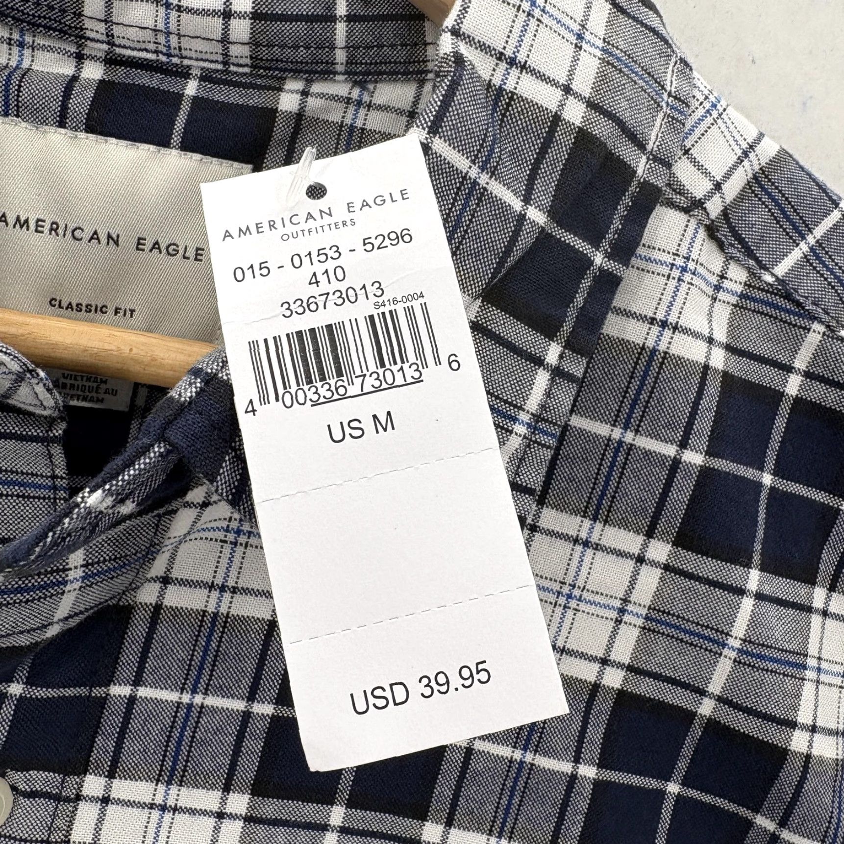 American Eagle Outfitters American Eagle Outfitters Shirt Mens Medium Plaid Blue White Classic Button-Down Casual Size US M / EU 48-50 / 2 - 3 Thumbnail