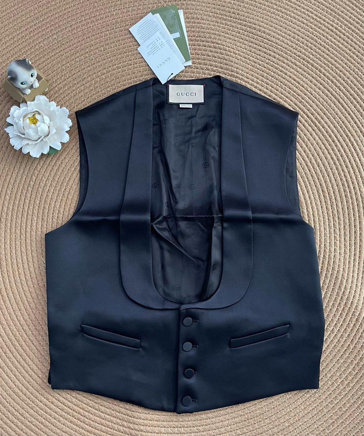 Gucci Gucci Black check vest Size US M / EU 48-50 / 2 - 1 Thumbnail