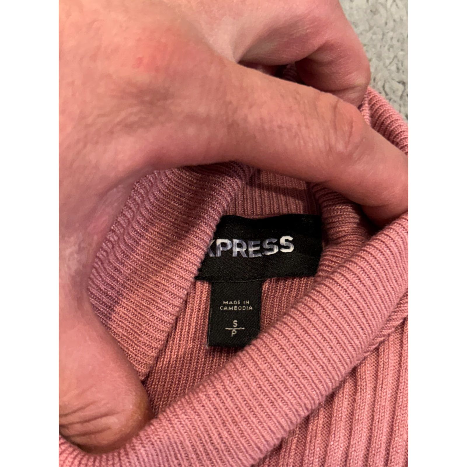 Express Express Womens Pink Turtleneck Sweater Pullover Long Sleeve Ribbed Casual Knit Regular Fit XS? No, S. Size S / US 4 / IT 40 - 3 Thumbnail