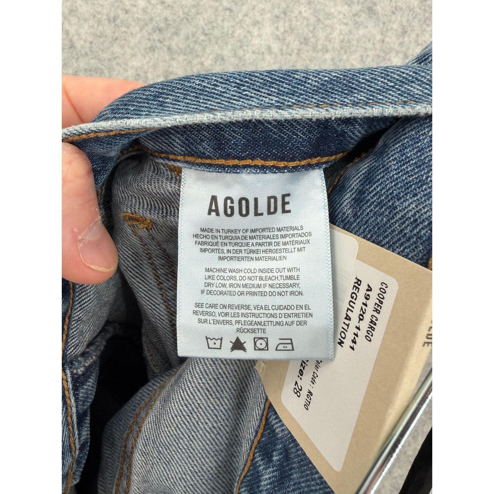 Agolde NWT AGOLDE Cooper Cargo Pocket Blue Jeans Size Women's 28 Size 28" / US 6 / IT 42 - 5 Thumbnail