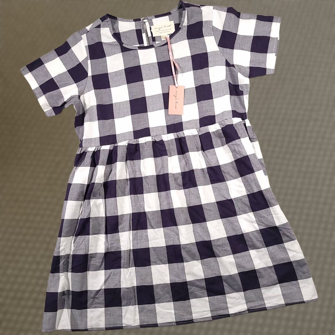 Vintage VINTAGE Evy's Tree Belinda Short Sleeve Knee Length Dress Pockets Womens Large Blue Check Size 36" / US 14 / IT 50 - 1 Thumbnail