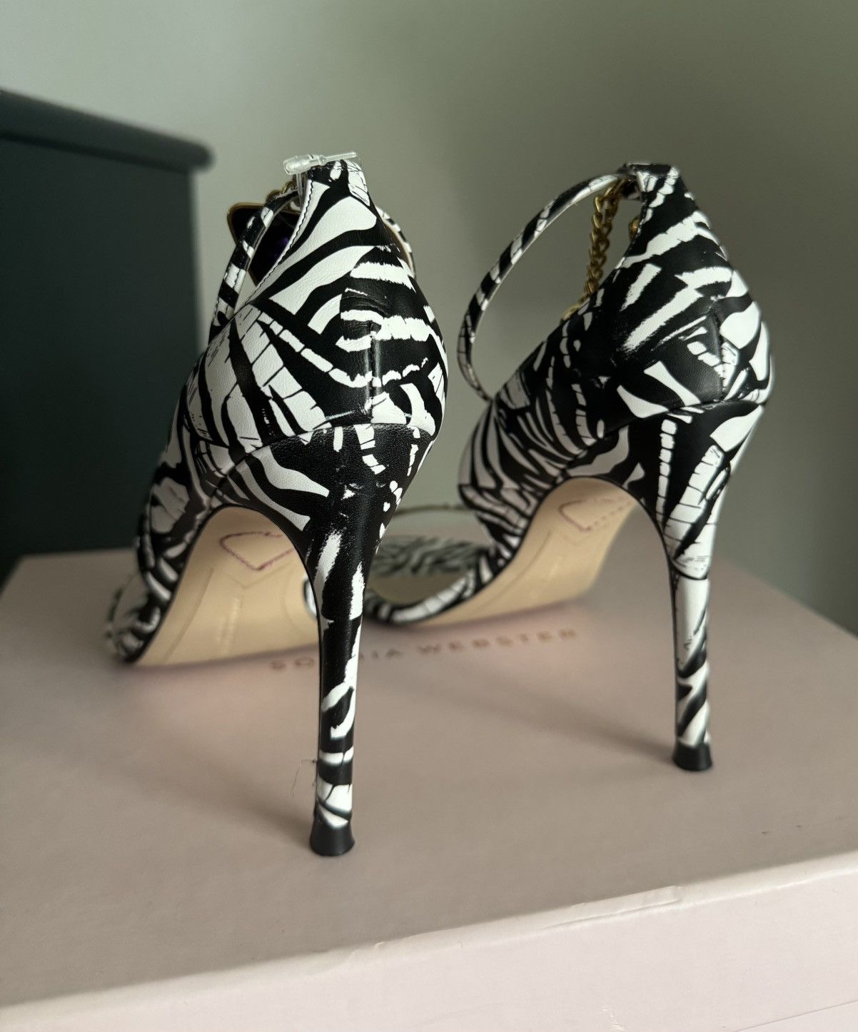 Sophia Webster Zebra Print Jewel Heels – Size 36 Size US 6.5 / IT 36.5 - 5 Thumbnail