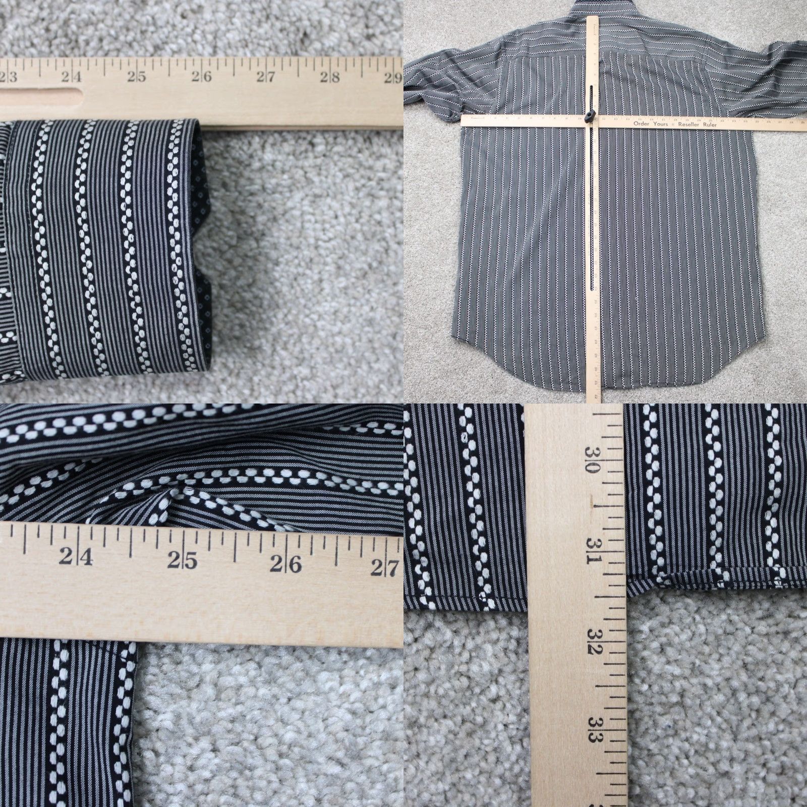 BUGATCHI Bugatchi Uomo Shirt Mens Large Gray Geometric 100% Cotton Long Sleeve Button Up Size US L / EU 52-54 / 3 - 8 Thumbnail