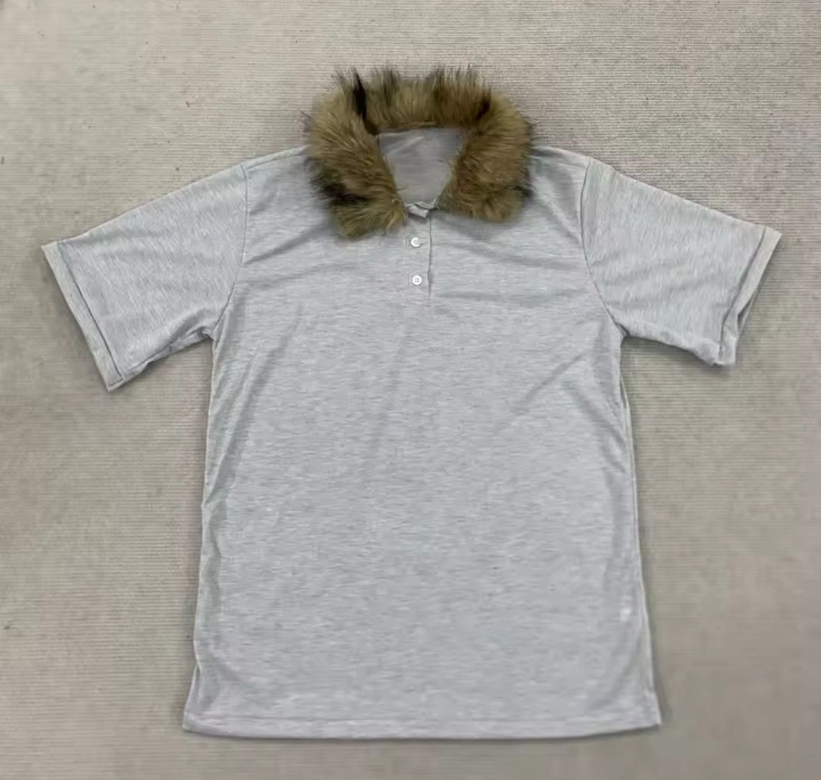 Other High Street Creative Fur Colar Polo Short Sleeve T-Shirt Size US L / EU 52-54 / 3 - 1 Thumbnail