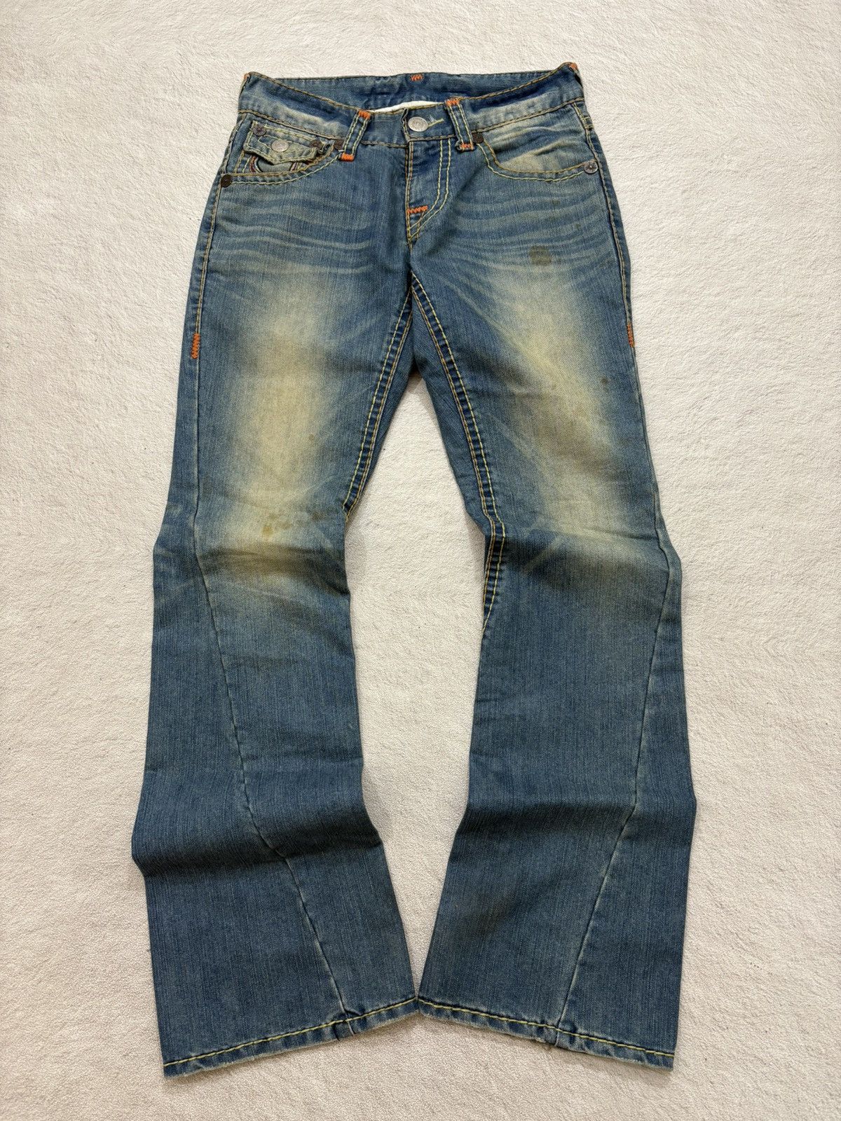 Japanese Brand 00s True Religion Joey Flare Denim Stonewash Y2K USA Size US 30 / EU 46 - 7 Thumbnail