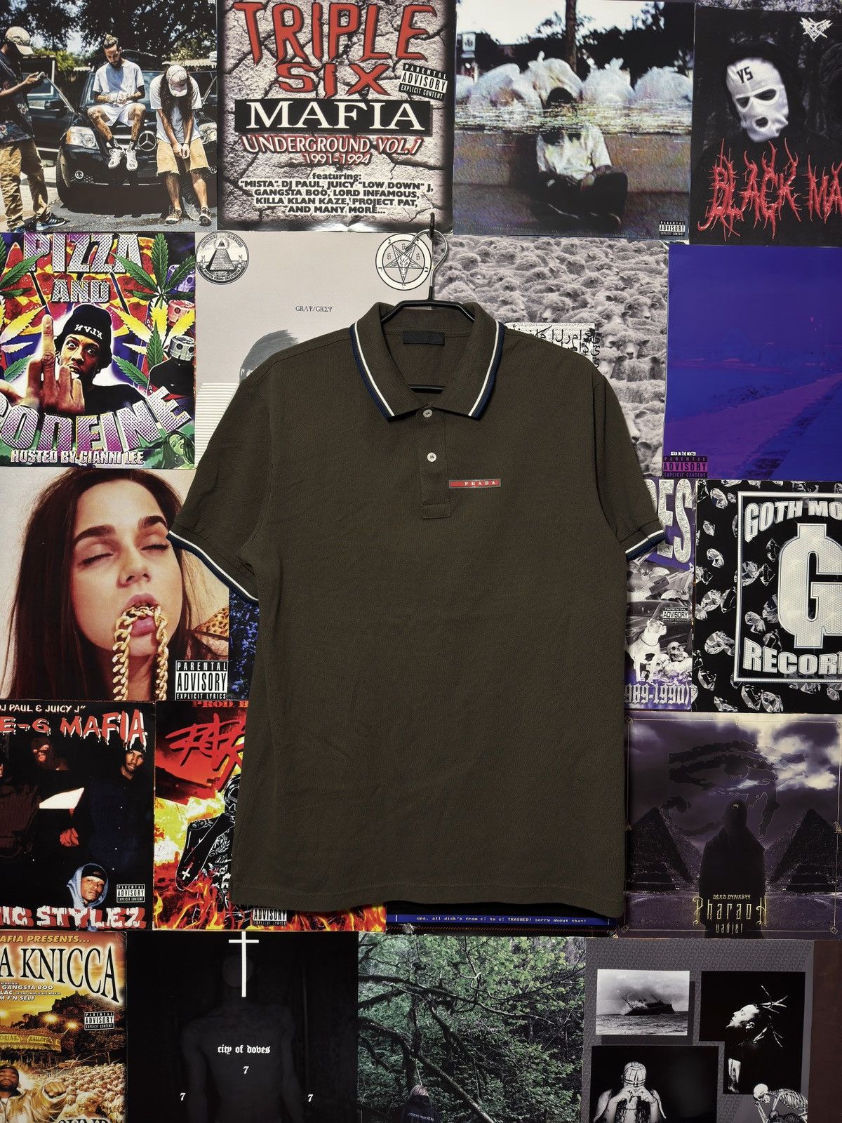 Prada Red Tab Polo Tee-Shirt