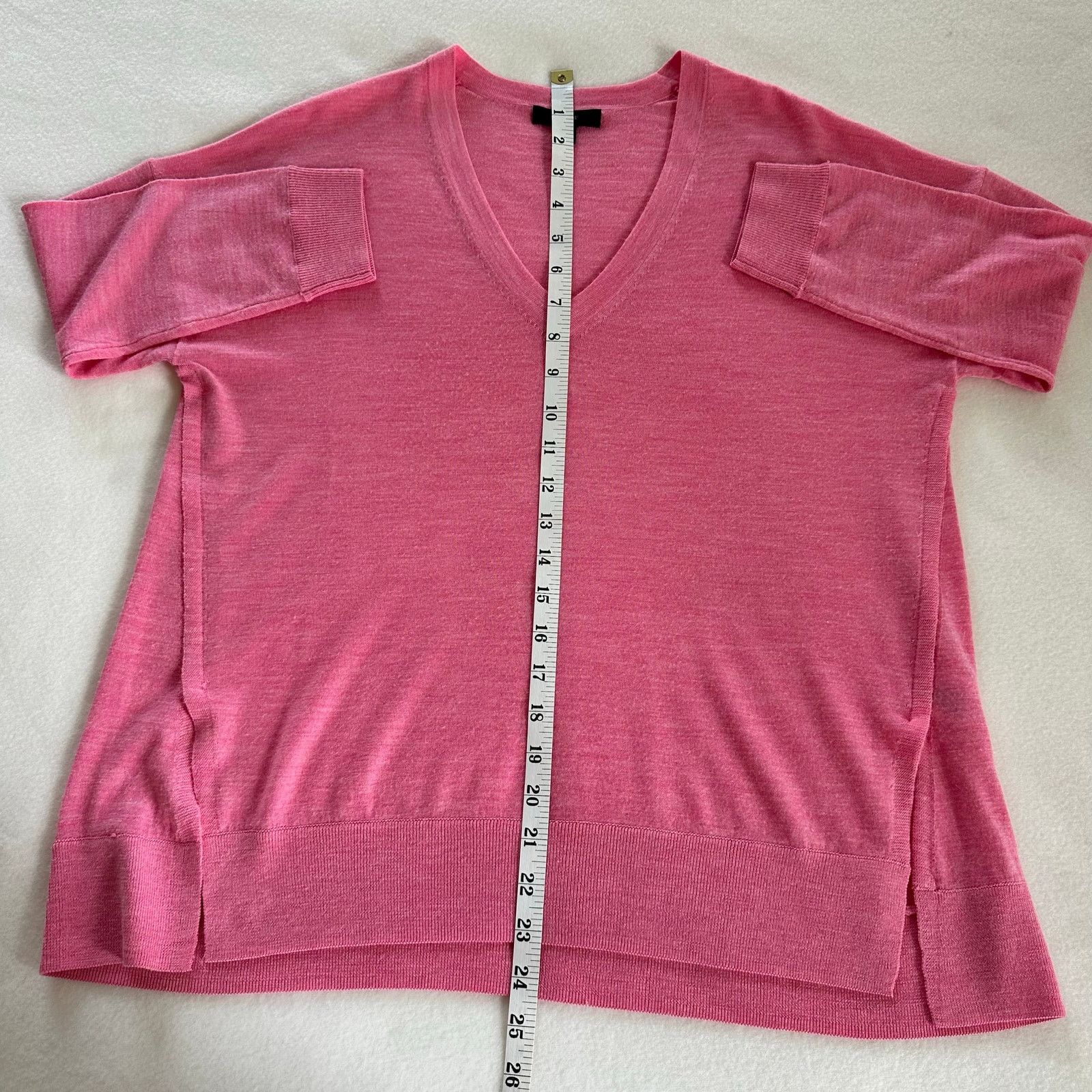 J.Crew J. Crew Women Merino Wool V Neck Pink Sweater Size XS Size XS / US 0-2 / IT 36-38 - 4 Thumbnail