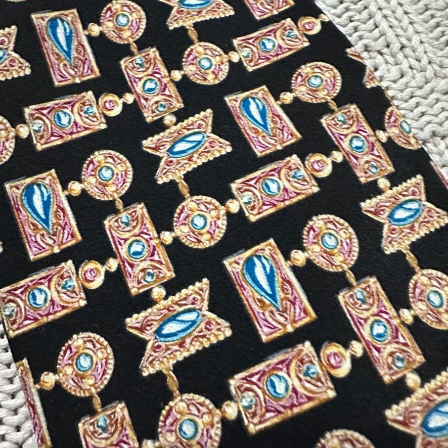 Vintage Vintage Met Art Museum black novelty print silk tie Size ONE SIZE - 2 Thumbnail