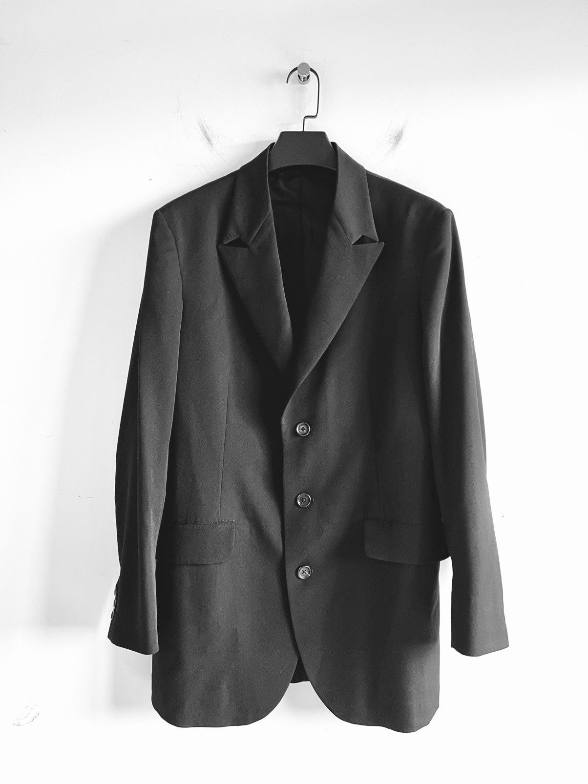 Yohji Yamamoto Yohji Yamamoto Pour Homme HOOK COLLAR 5 SINGLE JACKET BLAZER Size US M / EU 48-50 / 2 - 1 Thumbnail