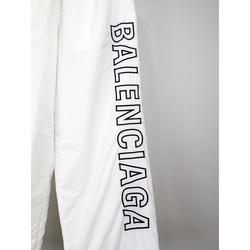 Balenciaga o1rshd1 Light Track Nylon Tracksuit Pants in White Size US 32 / EU 48 - 6 Thumbnail