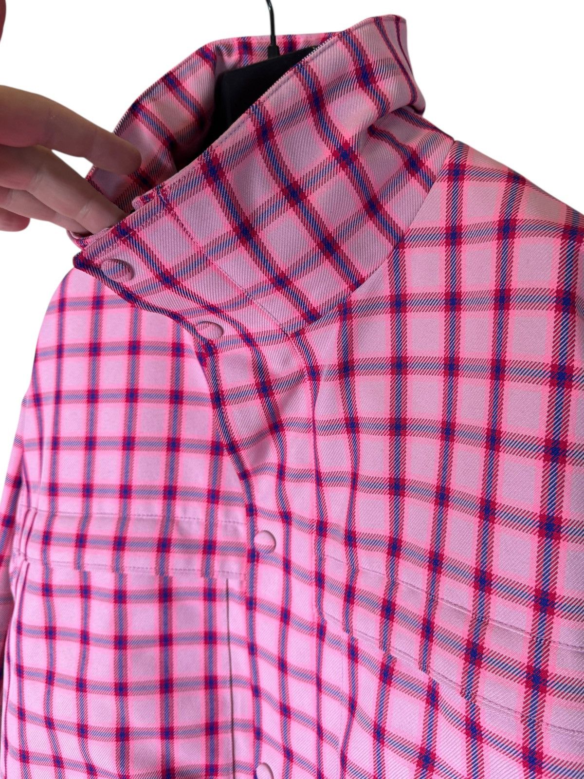 Versace Versace pink check jacket with hidden hood – size M Size US M / EU 48-50 / 2 - 4 Thumbnail