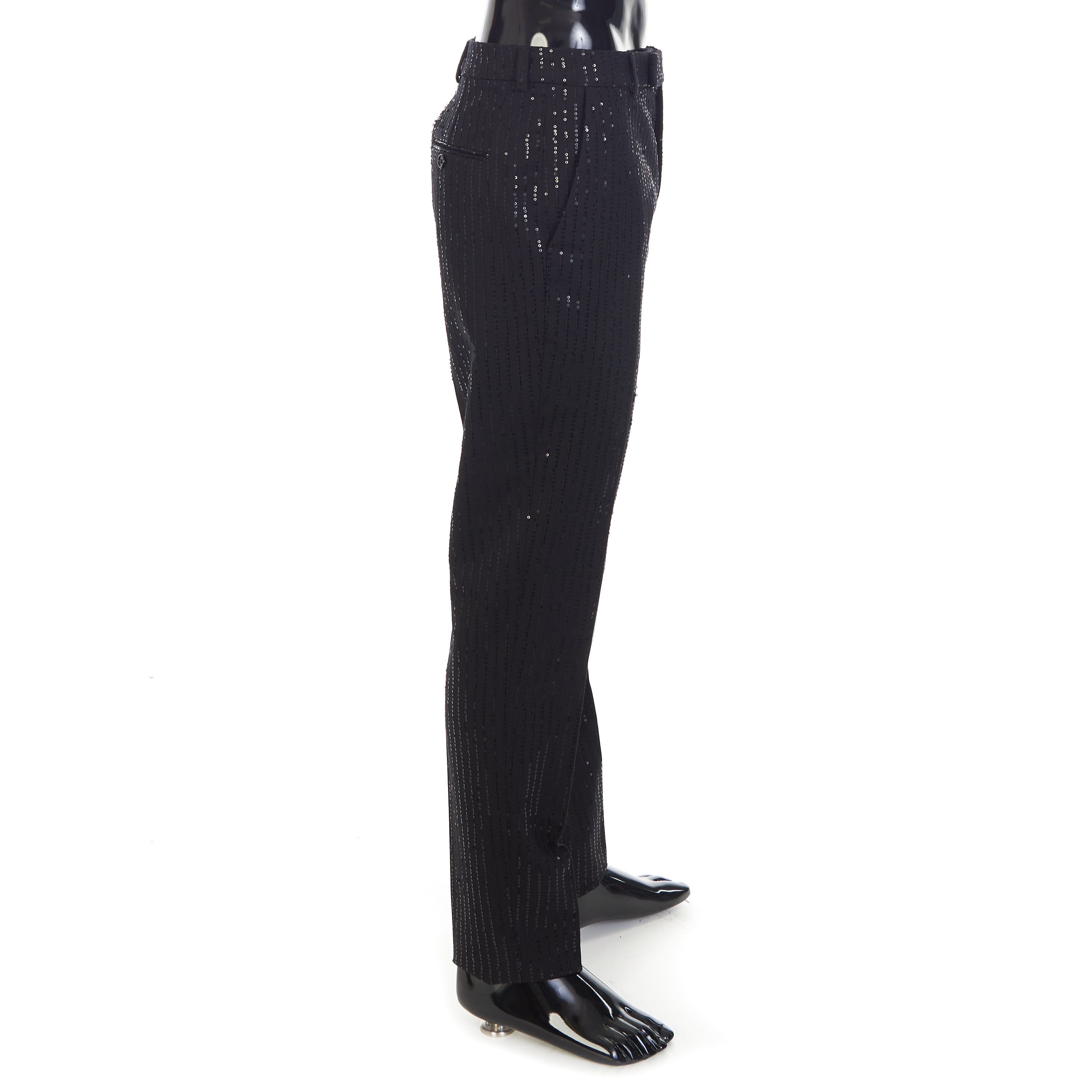 Celine Classic Pants In Sequin Embroidered Wool Gabardine Size US 34 / EU 50 - 7 Thumbnail