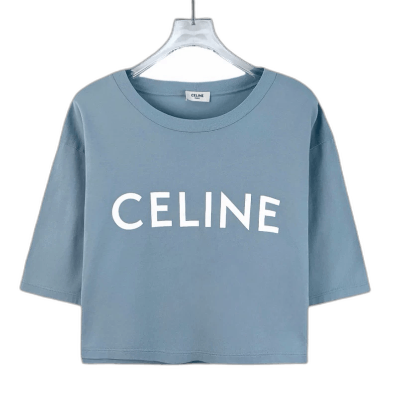 Celine Celine Light Blue Letter Print Cotton T-Shirt Size M / US 6-8 / IT 42-44 - 1 Thumbnail