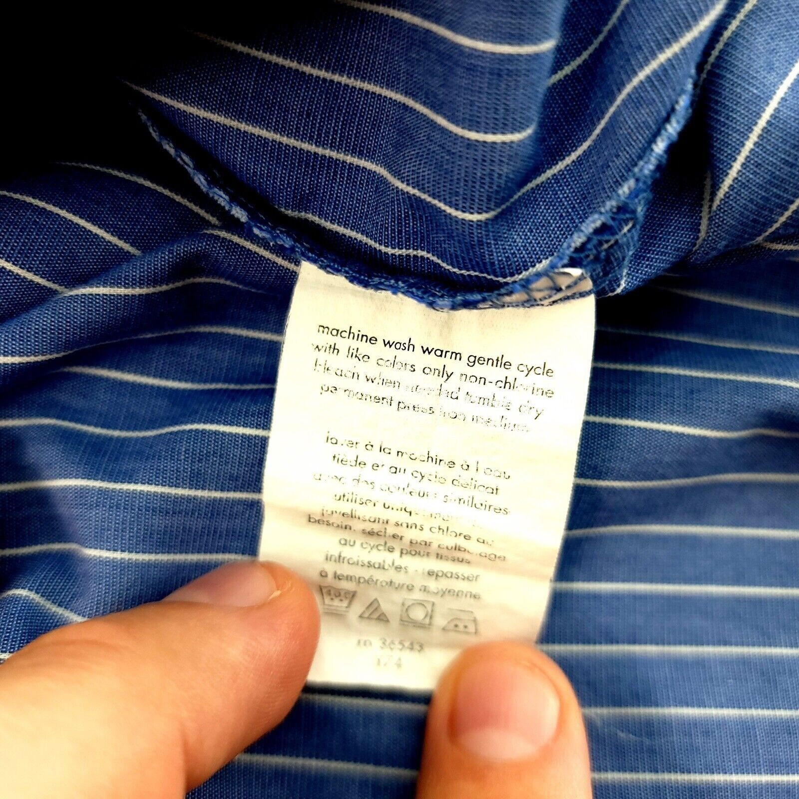 Van Heusen Van Heusen Originals Regular Fit 15-15.5 34/35 Blue Striped Size US S / EU 44-46 / 1 - 10 Thumbnail