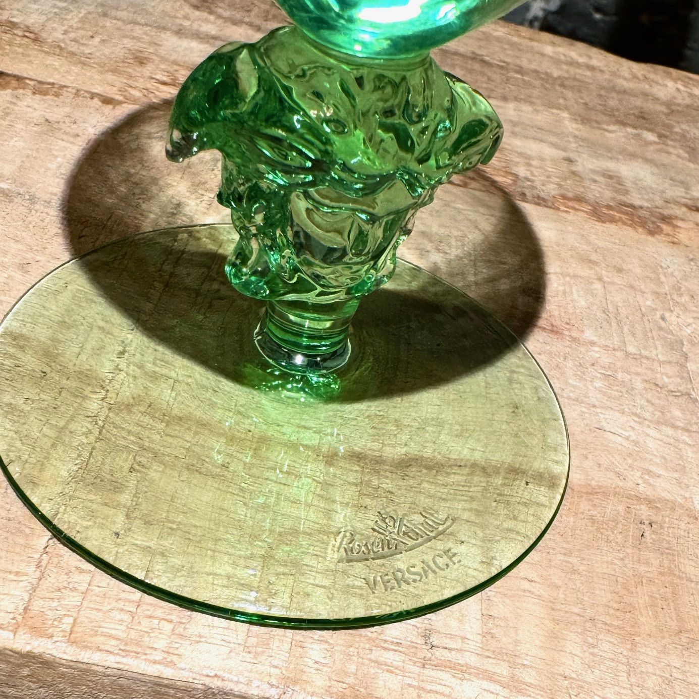 Versace Versace Medusa Lumière Set of 2 Mint Green Wine Glasses Size ONE SIZE - 6 Thumbnail