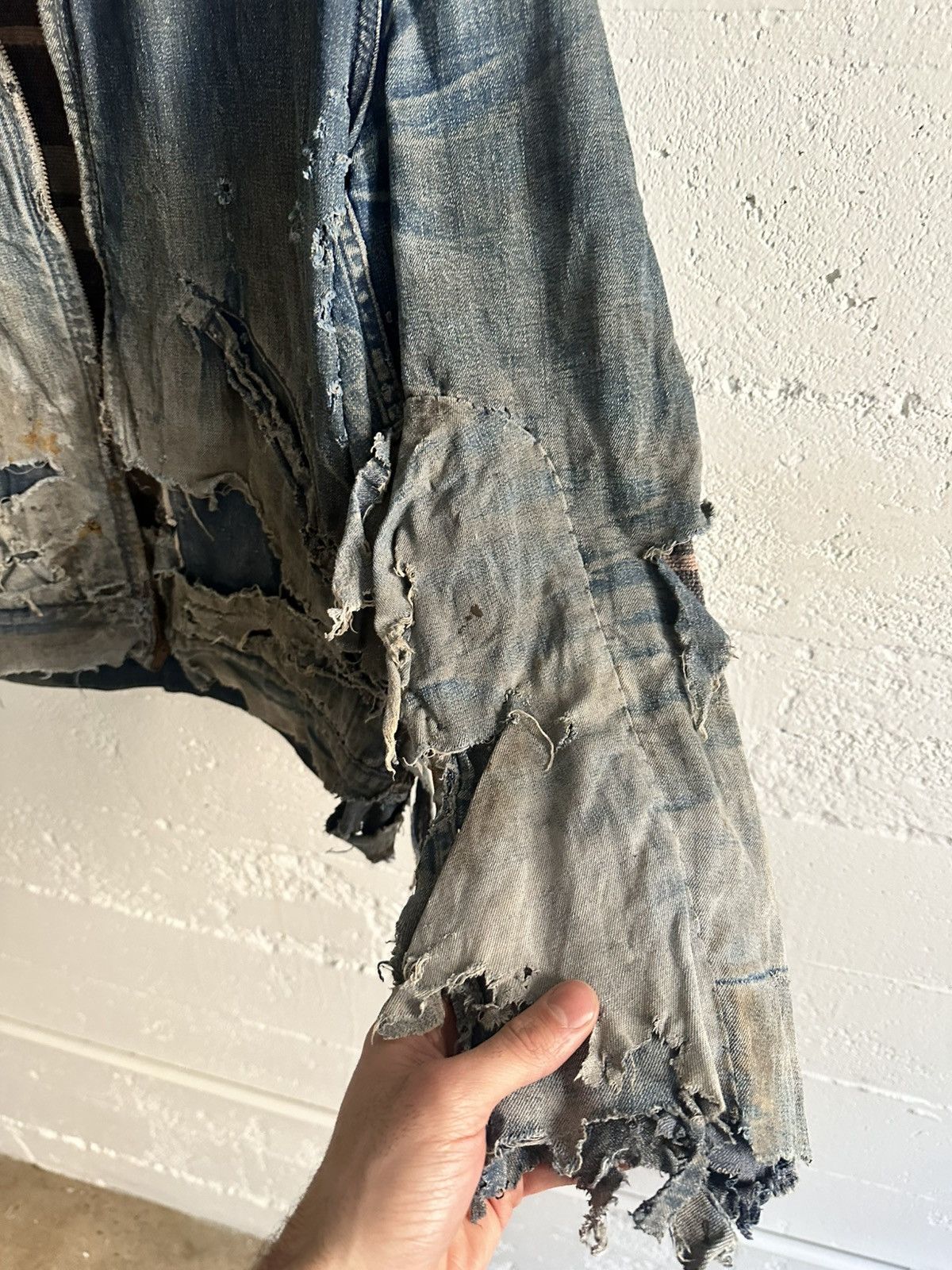 Vintage Super Thrashed Blanket lined denim jacket 50-60’s Size US M / EU 48-50 / 2 - 5 Thumbnail