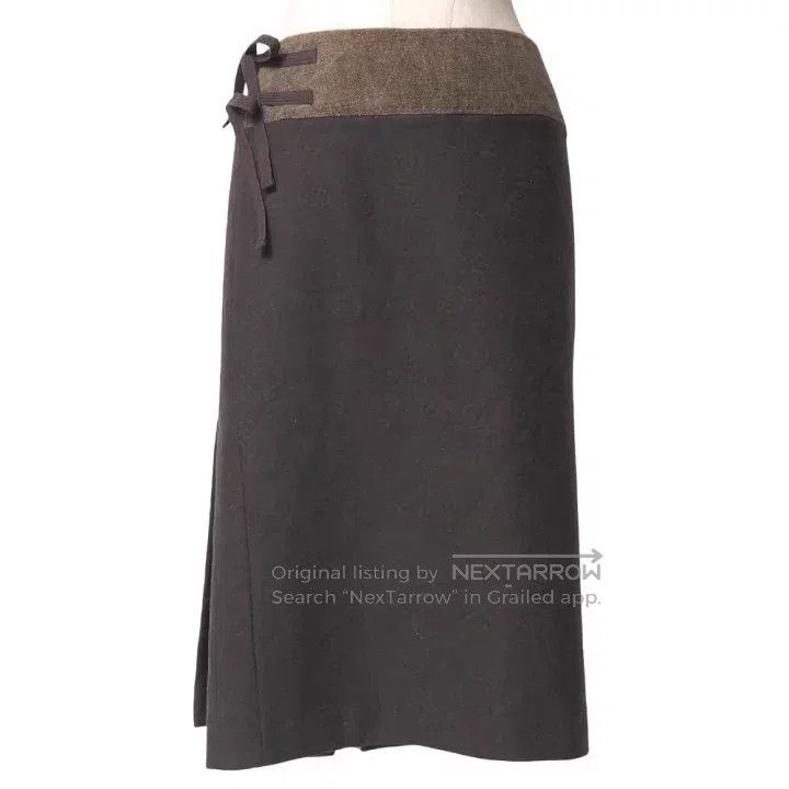 Dries Van Noten Wool Pattern Wrap Skirt