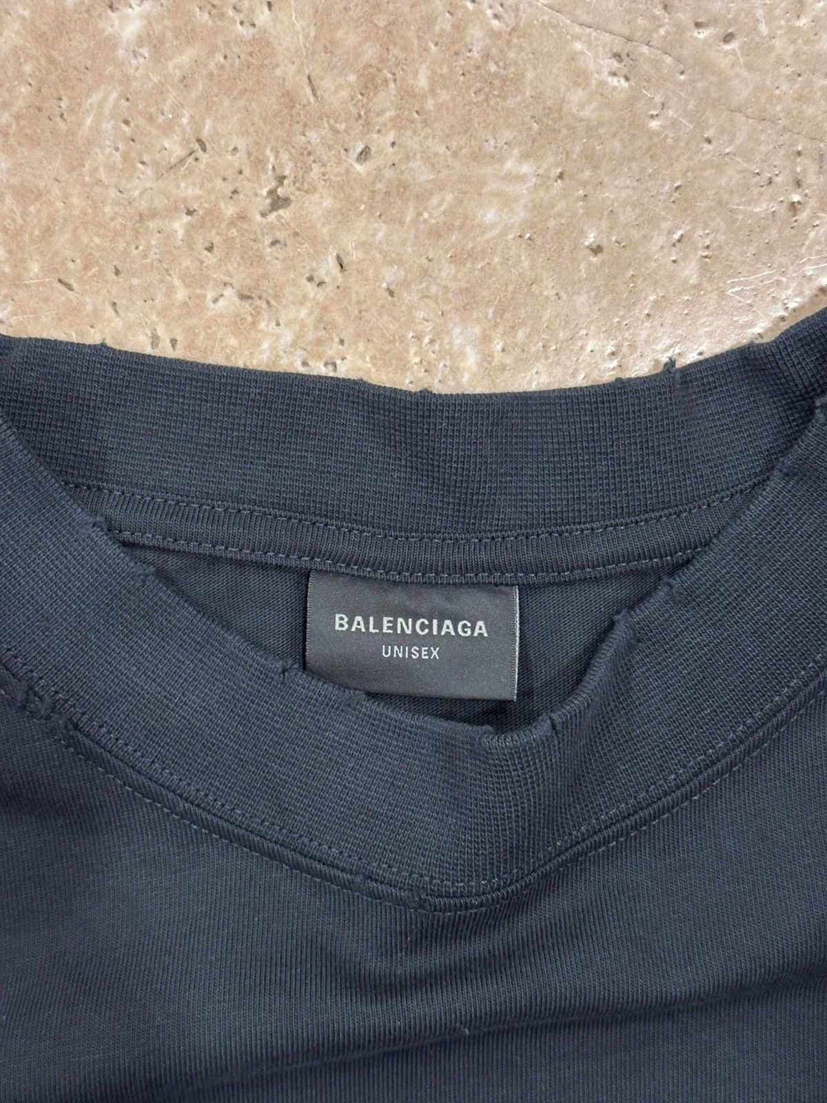 Balenciaga Balenciaga Distressed Type Silver Duct Tape Logo Black Tee Size US XS / EU 42 / 0 - 7 Thumbnail