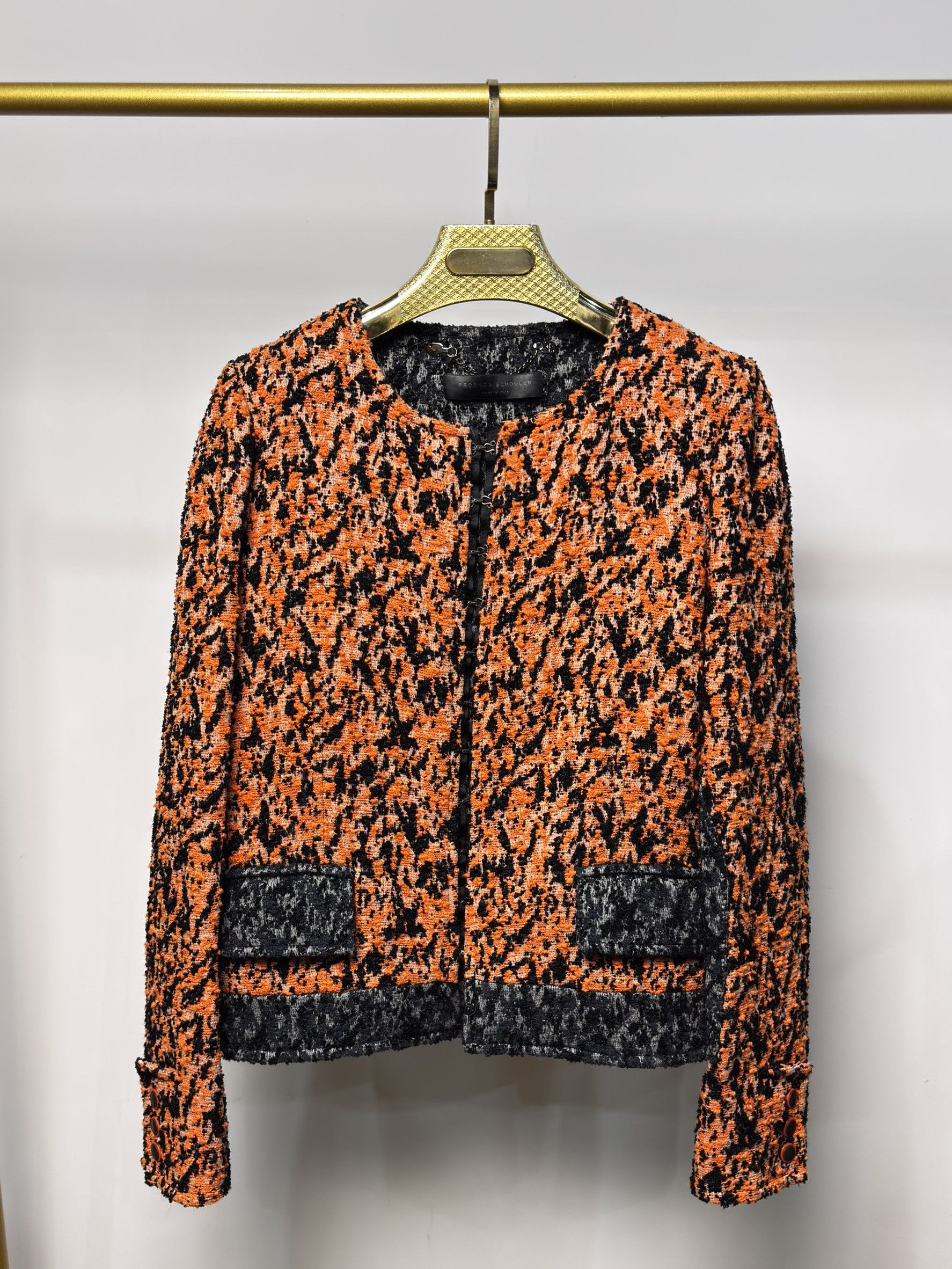 Proenza Schouler Orange & Black Tweed Jacket