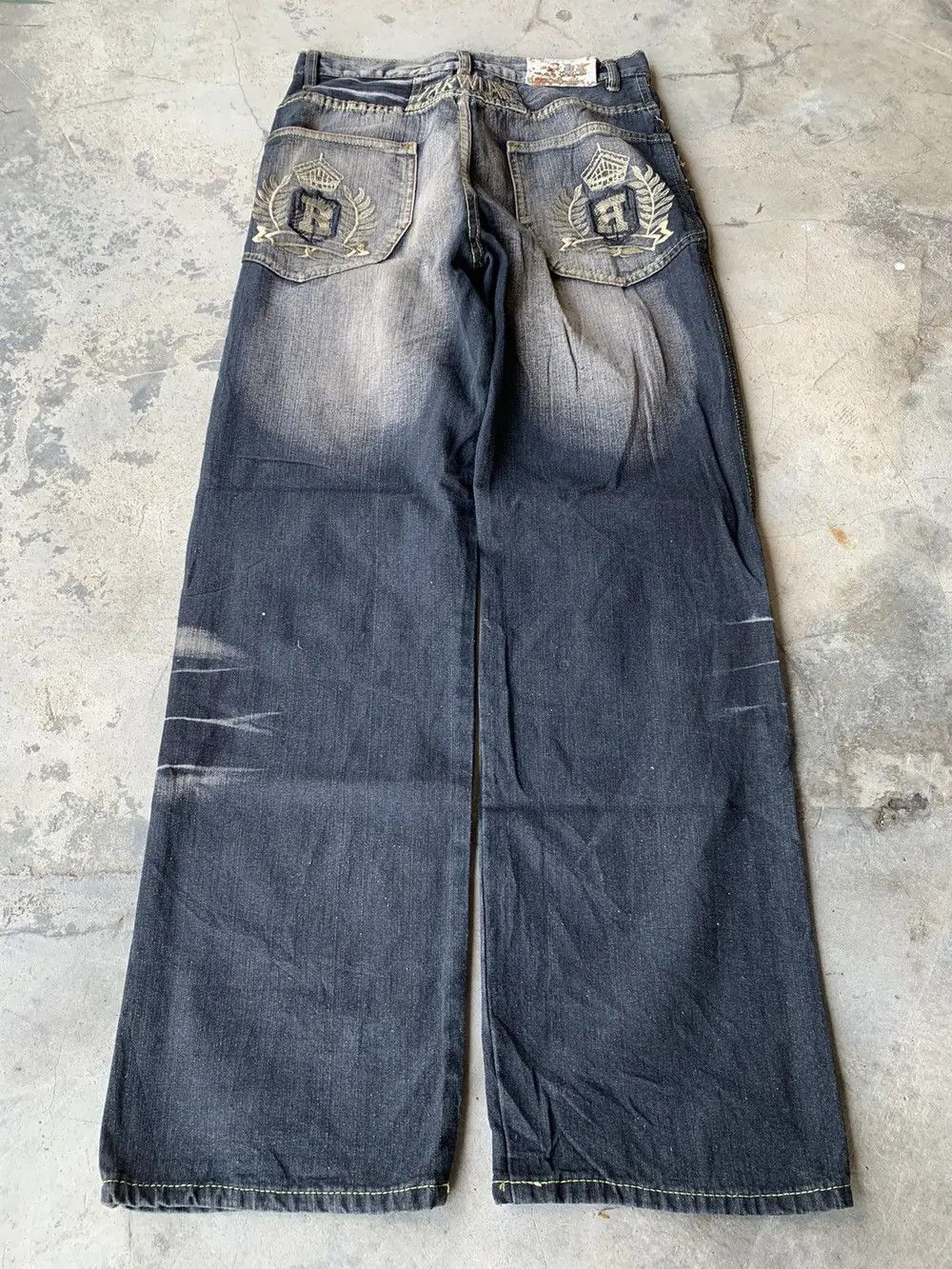 Le Grande Bleu (L.G.B.) Baggy TARWLAN nice faded style. Size US 30 / EU 46 - 2 Thumbnail