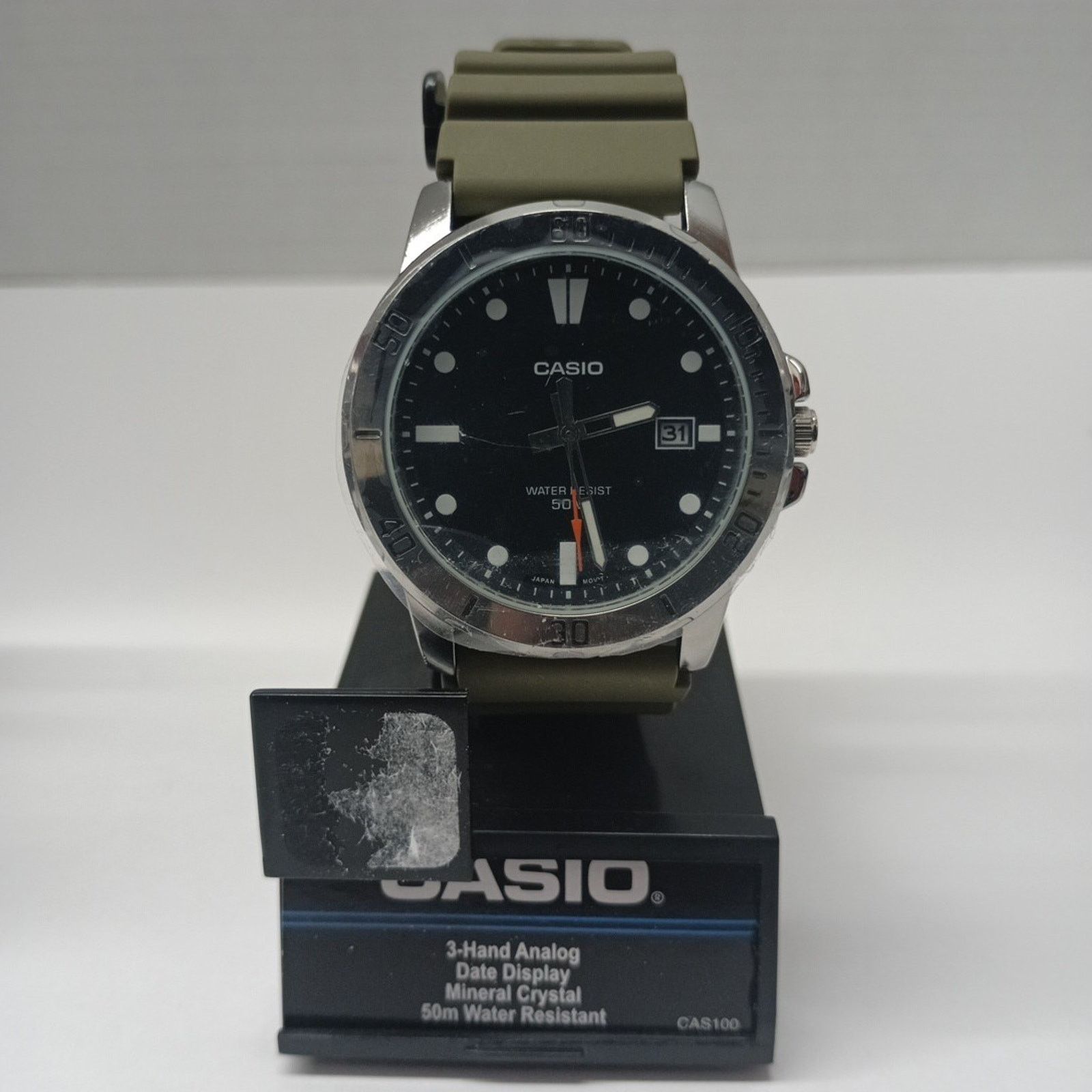 Casio Casio Green Resin Strap Black Dial Luminous Hands Mens Watch Size ONE SIZE - 5 Thumbnail
