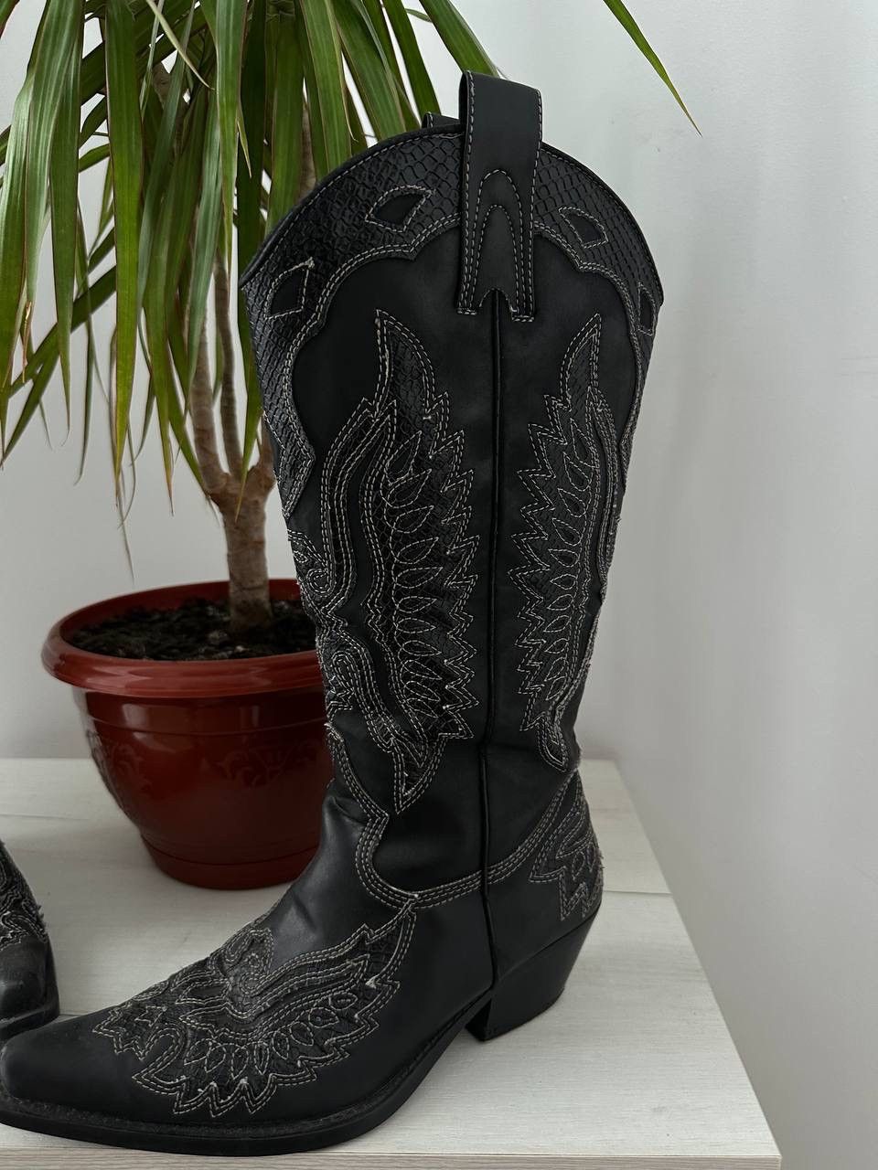 Cowboy Equipment × Vintage Vintage Cowboy Western Black Boots Size US 7 / IT 37 - 3 Thumbnail