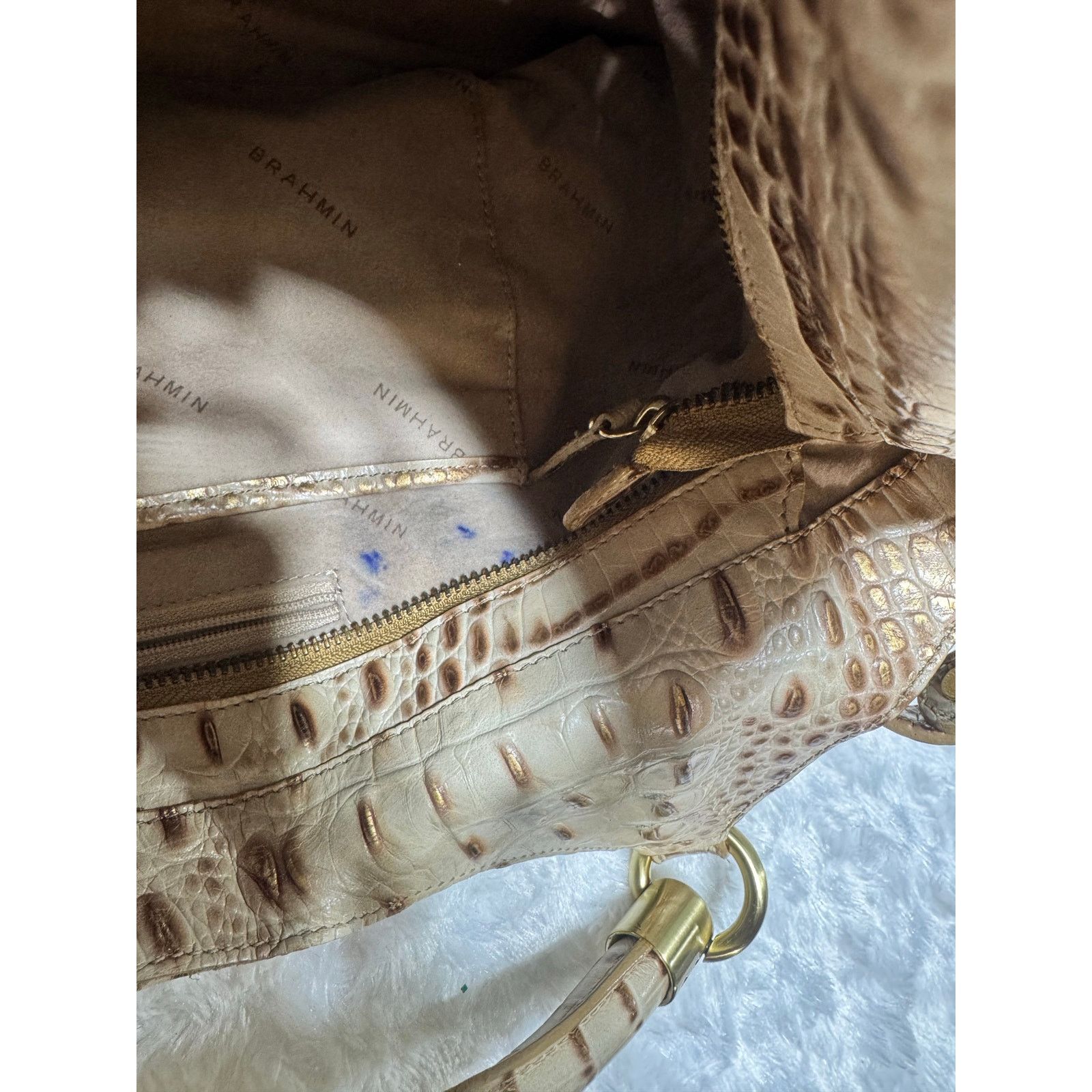 BRAHMIN Brahmin Cro embossed shoulder women bag and wallet champagne Size ONE SIZE - 8 Thumbnail