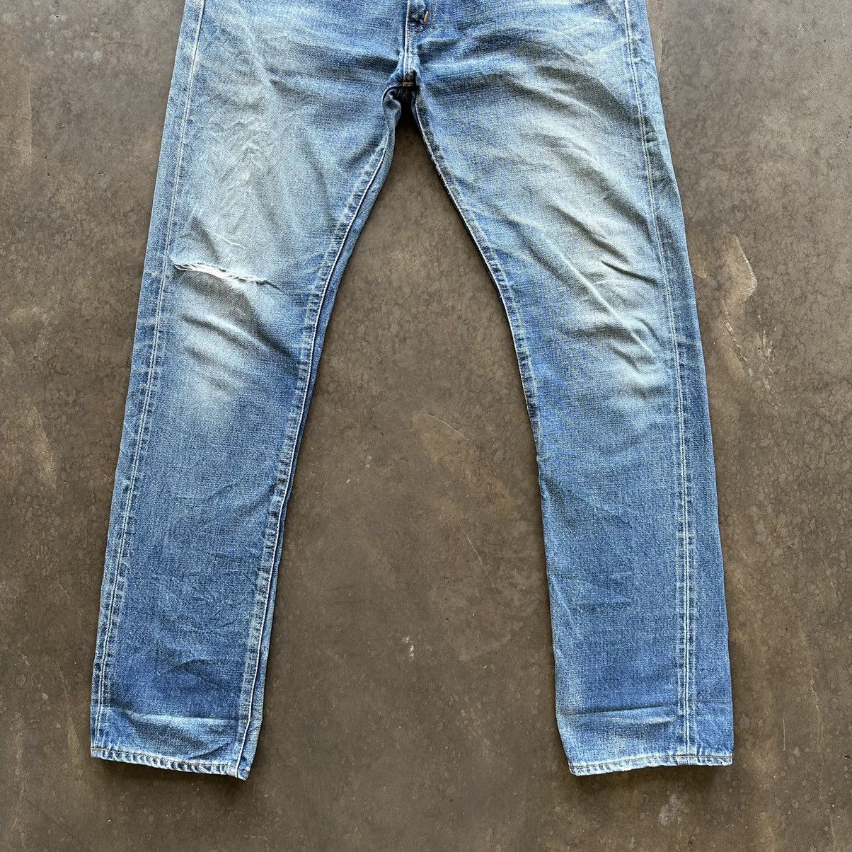 Japanese Brand × Jean × Vintage Vintage Japanese Distressed Redline Faded Denim Jean Pant Size US 33 - 2 Thumbnail