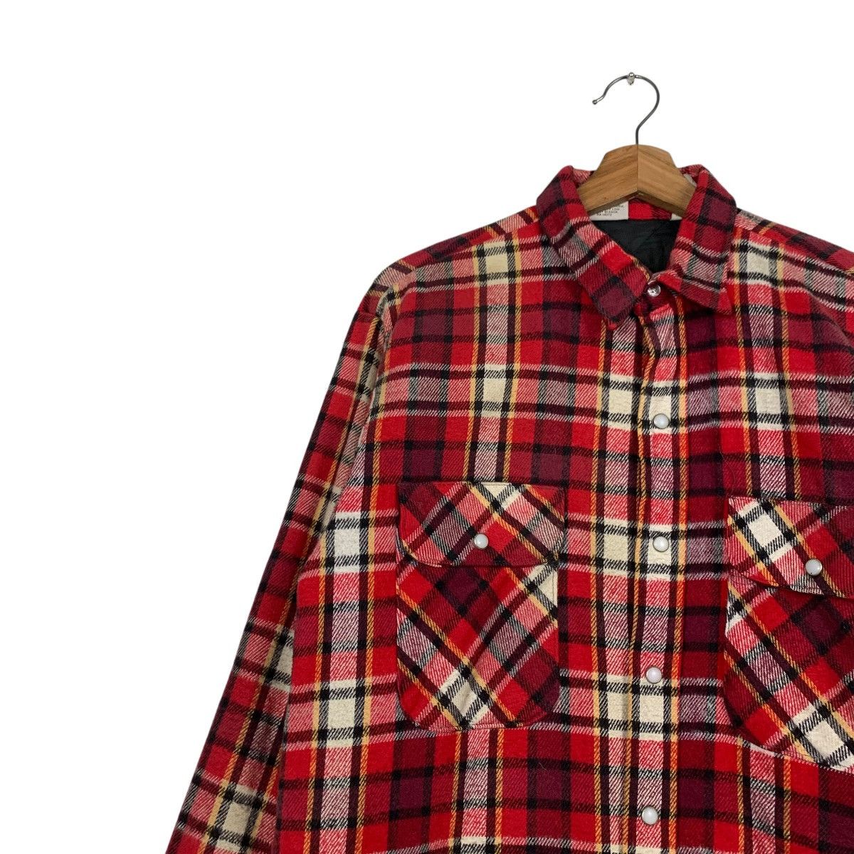 Flannel 90's FIVE BROTHER Red Checked Work Flannel Jacket #2253-C100 Size US M / EU 48-50 / 2 - 6 Thumbnail