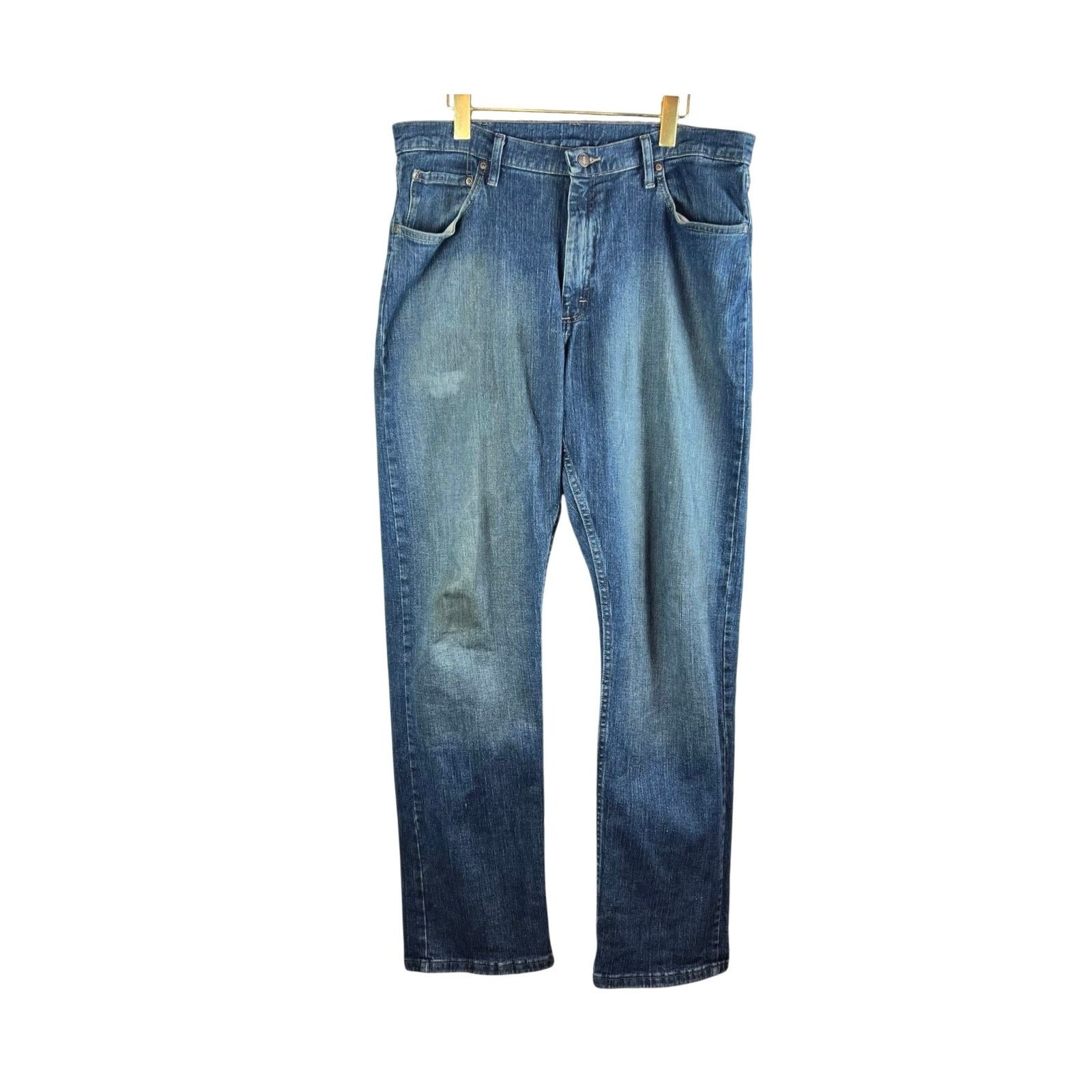Wrangler Wrangler Relaxed Fit Jeans 36x34 Medium Dark Wash Straight Size US 36 / EU 52 - 8 Thumbnail