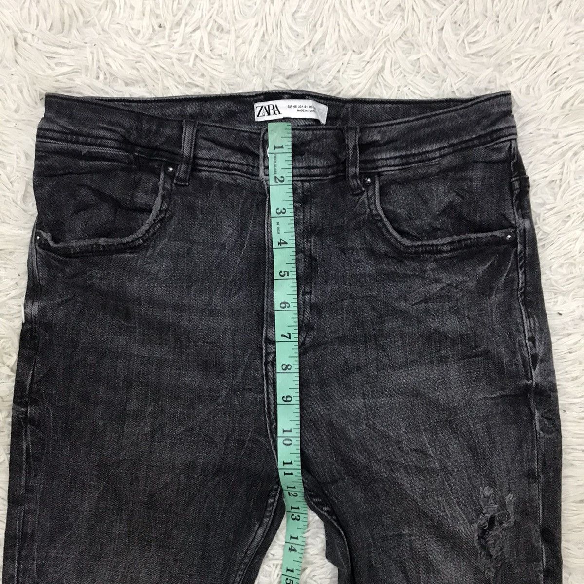 Japanese Brand Zara Man Denim Wear Skinny Fit Distressed Jeans Size US 29 - 22 Thumbnail