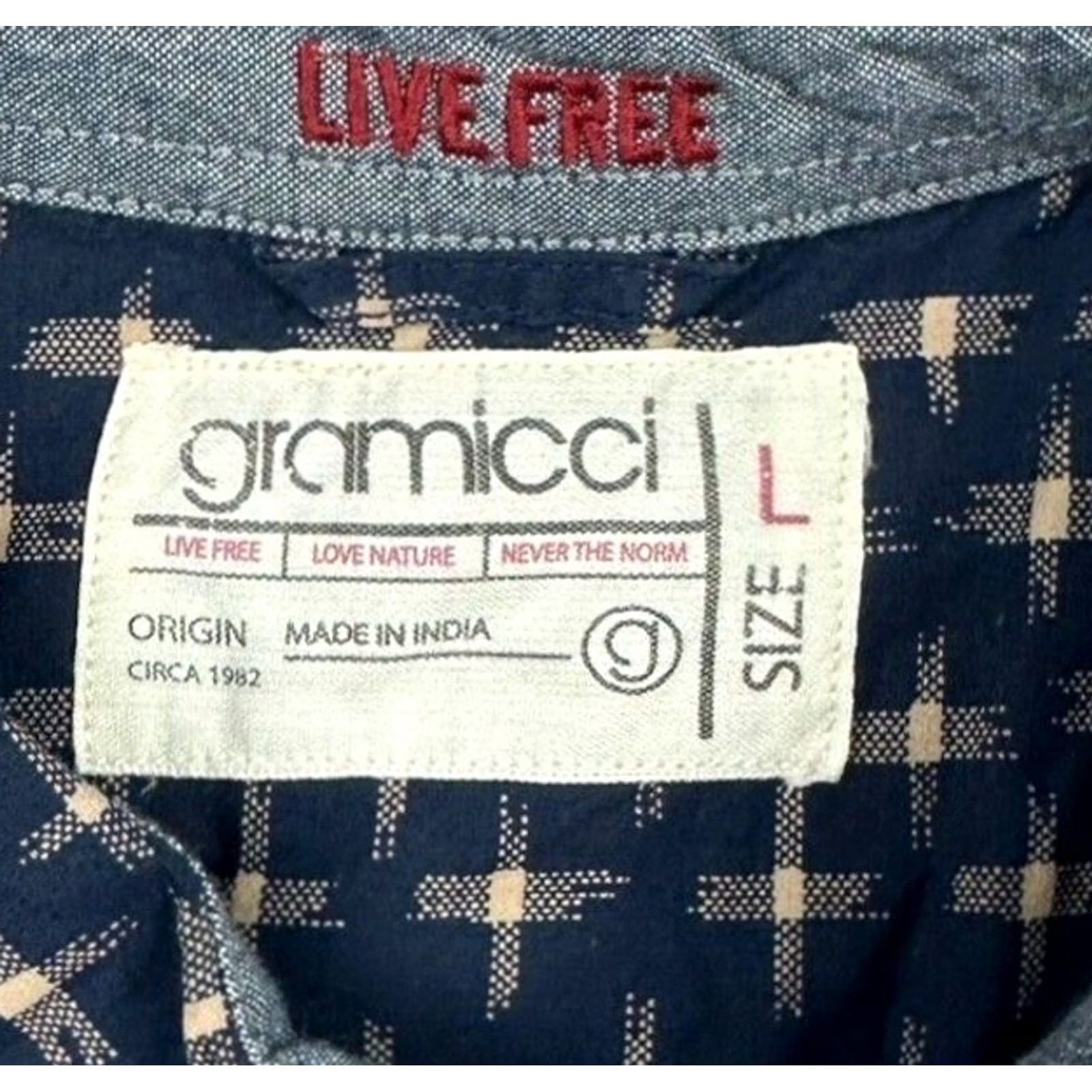 Gramicci Gramicci Men’s 100% Cotton L/S Button Shirt Blue Large Shirt Mens Button-Front Front-Blue Cotton Classic Size US L / EU 52-54 / 3 - 3 Thumbnail