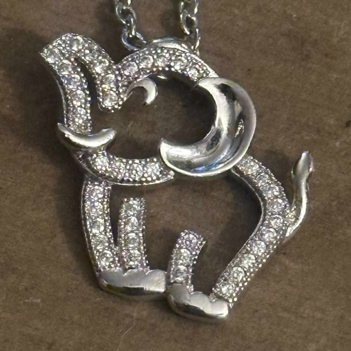 Other Silver tone Cubic Zirconia elephant pendant necklace Size ONE SIZE - 3 Thumbnail