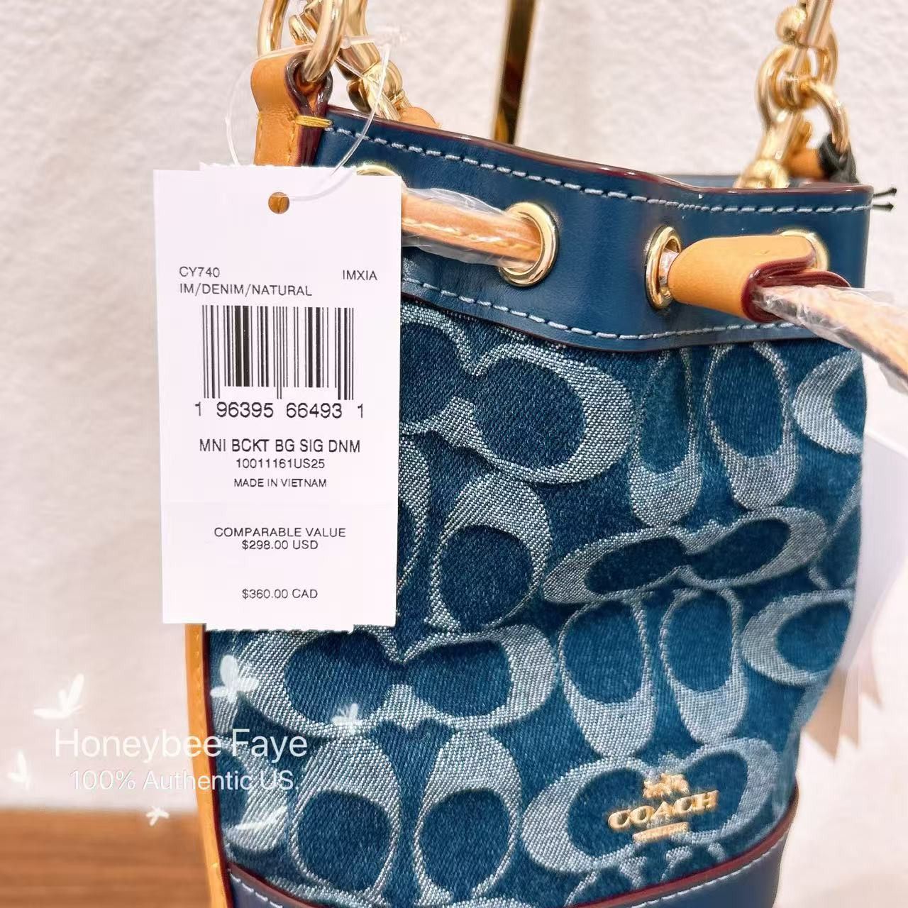 Coach Mini Bucket Bag In Signature Denim CY740 Size ONE SIZE - 6 Thumbnail