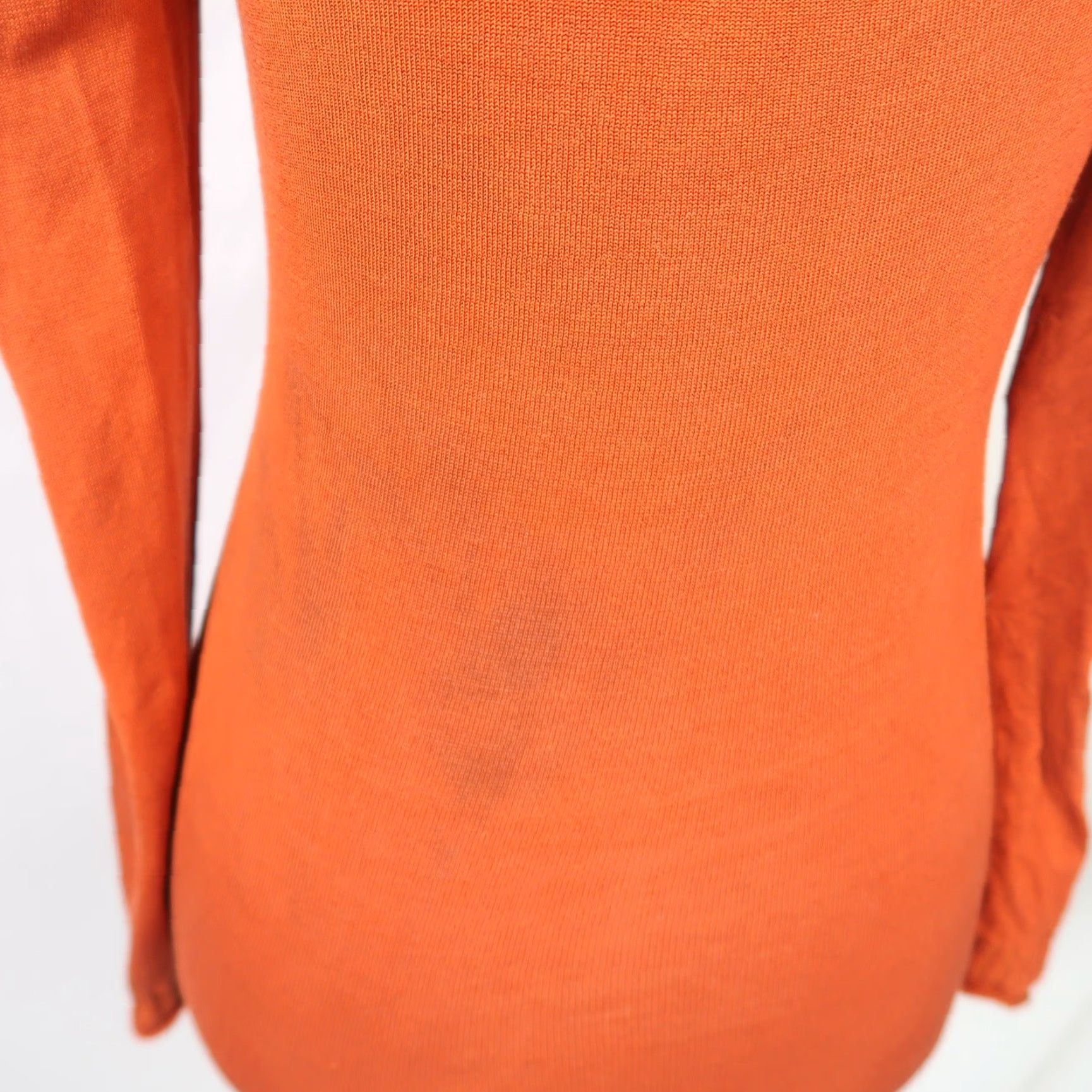 Vintage VINTAGE J.J. Basics Knit Sweater V-Neck Orange S Women Pullover Silky Burnt Orange 90s Size S / US 4 / IT 40 - 5 Thumbnail