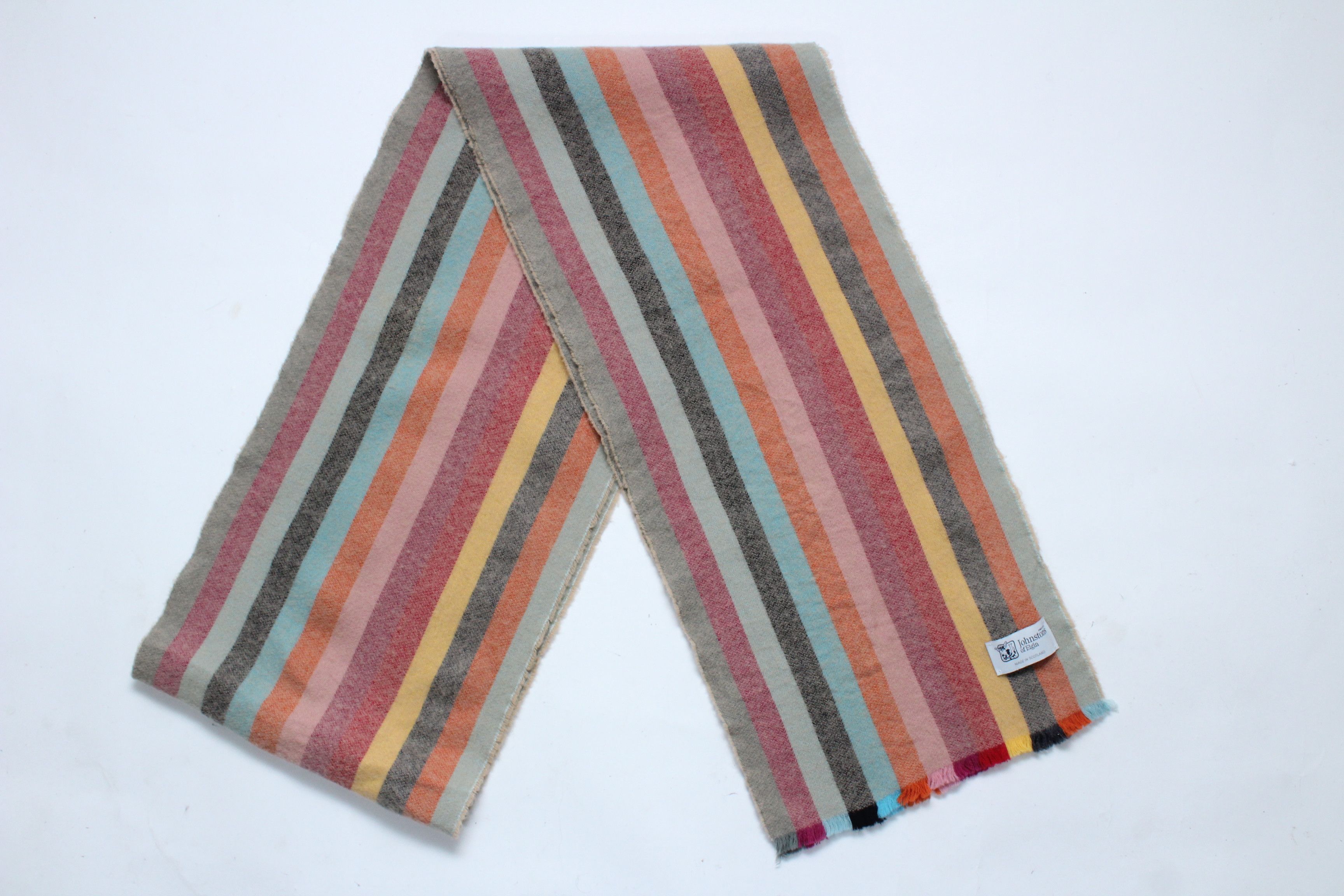 Johnstons Of Elgin Johnstons of Elgin Multi-Colored Striped Cashmere Scarf Size ONE SIZE - 1 Thumbnail