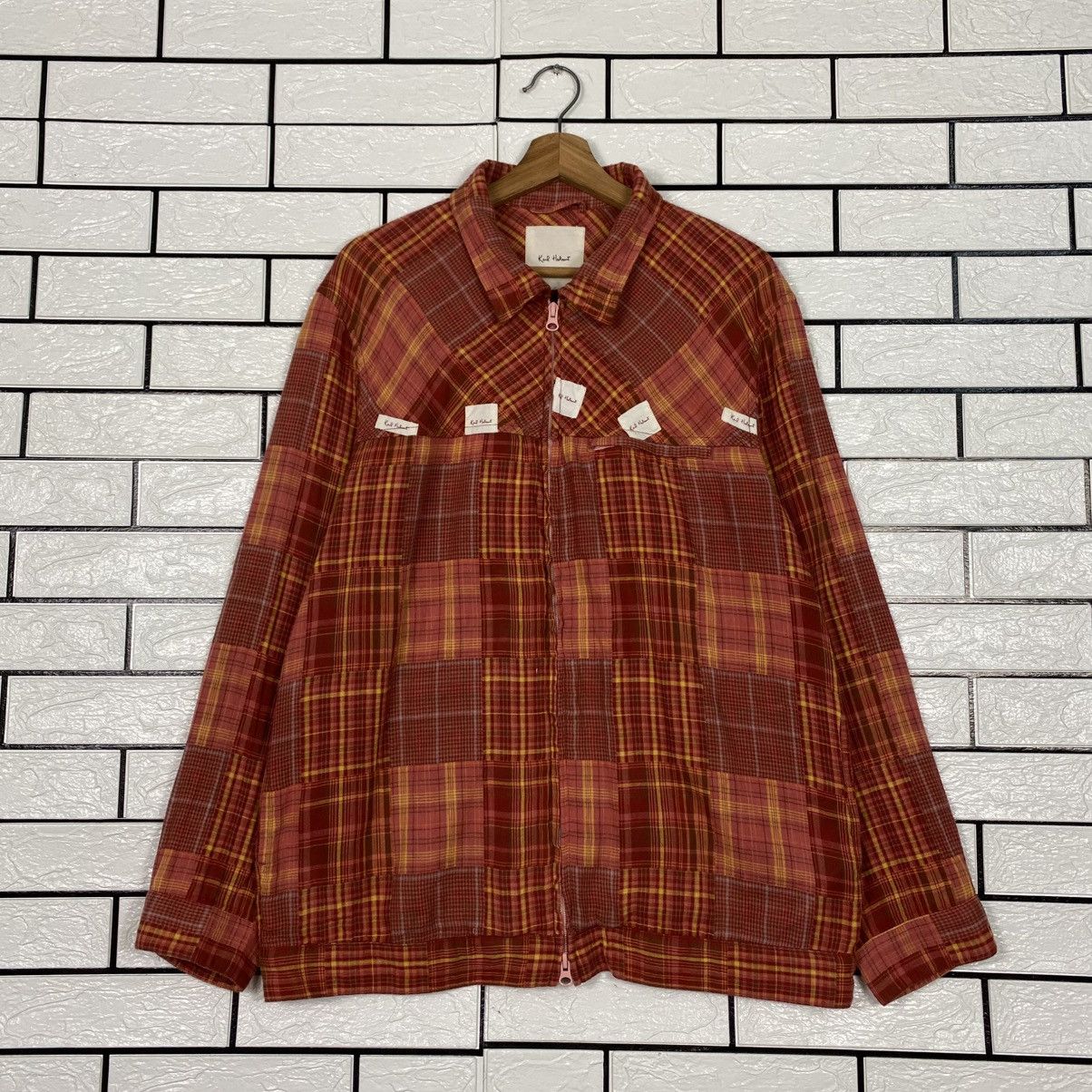 Issey Miyake 📌Vintage Wool Zipper Jacket Karl Helmut Tartan Design Size US L / EU 52-54 / 3 - 2 Thumbnail