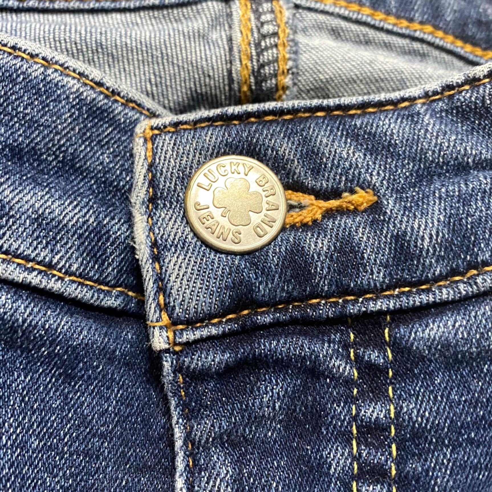 Lucky Brand Lucky Brand Jeans sz 4 Blue Denim Skinny Dark Wash Crop Distress Raw Hem Womens Size 27" / US 4 / IT 40 - 6 Thumbnail