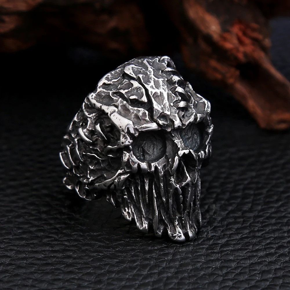 Vintage Black Skull Ring For Men Size ONE SIZE - 5 Thumbnail