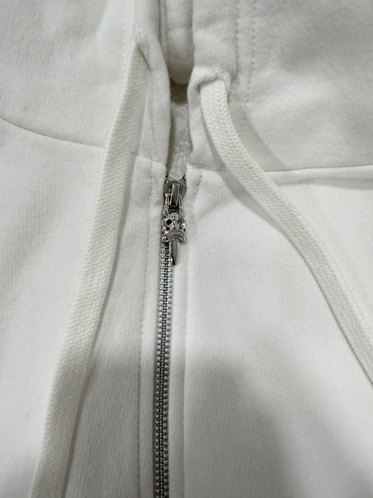 Chrome Hearts Vertical Logo Zip Up Hooded Sweatshirt White Blue Size US M / EU 48-50 / 2 - 5 Thumbnail