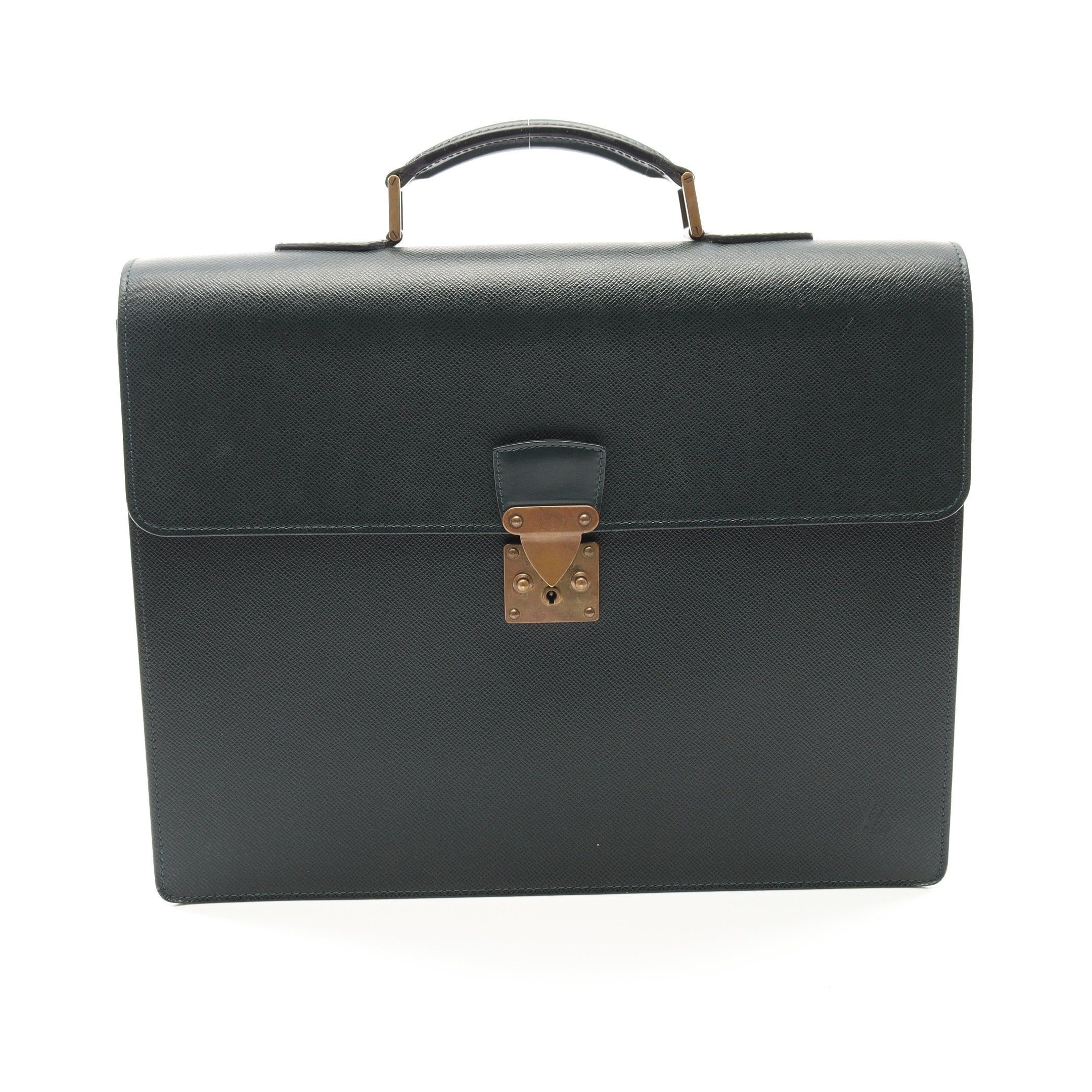 Louis Vuitton Louis Vuitton Serviette Moskova Taiga Epithea Briefcase Business Bag Leather Green Size ONE SIZE - 1 Thumbnail