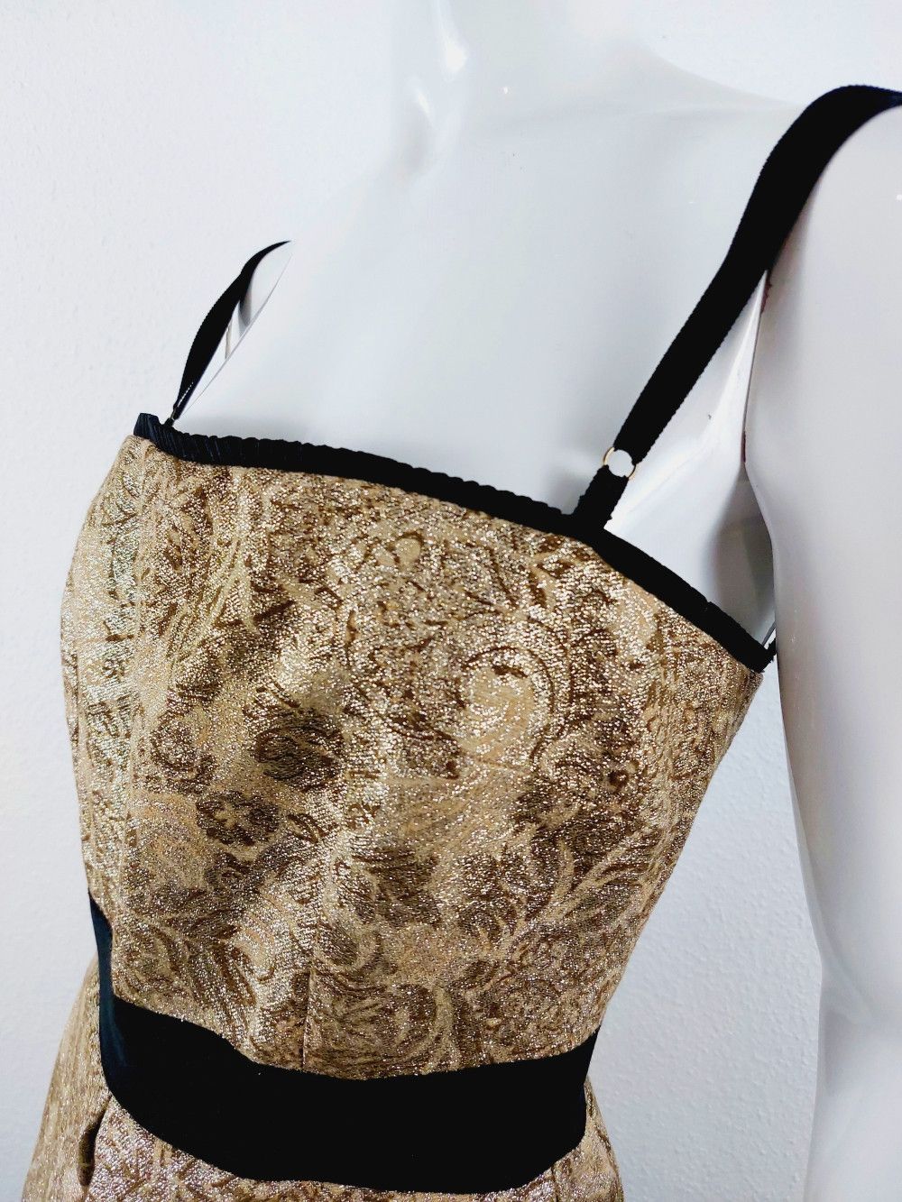 Dolce & Gabbana Dolce & Gabbana Gold Floral Gold Amy Winehouse Gown Dress Size M / US 6-8 / IT 42-44 - 12 Thumbnail