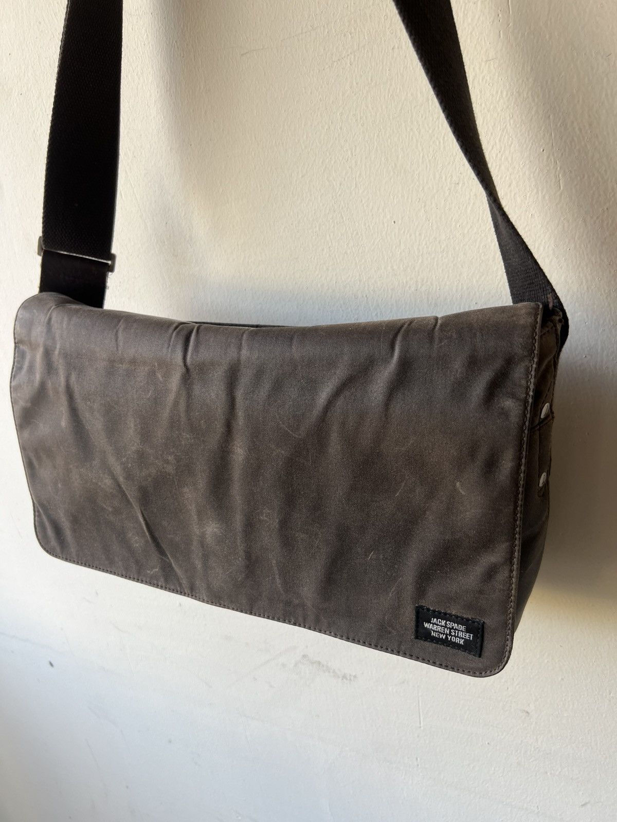 Jack Spade Jack Spade USA Patina Waxed Cotton Canvas Messenger Bag Size ONE SIZE - 19 Thumbnail