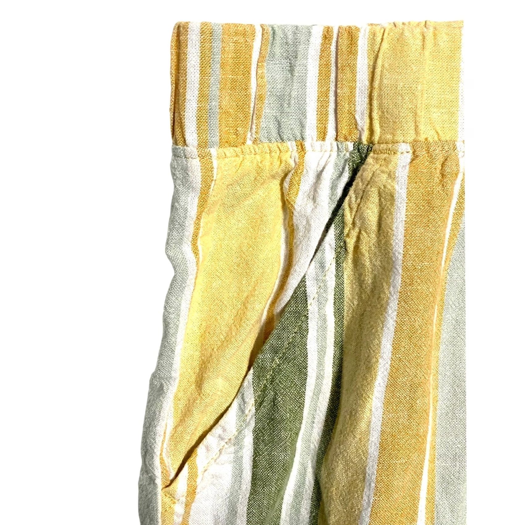 Croft & Barrow Croft & Barrow Linen Wide Leg Striped Crop Pants Womens 22W Beach Summer Coastal Size 40" / US 18 - 2 Thumbnail
