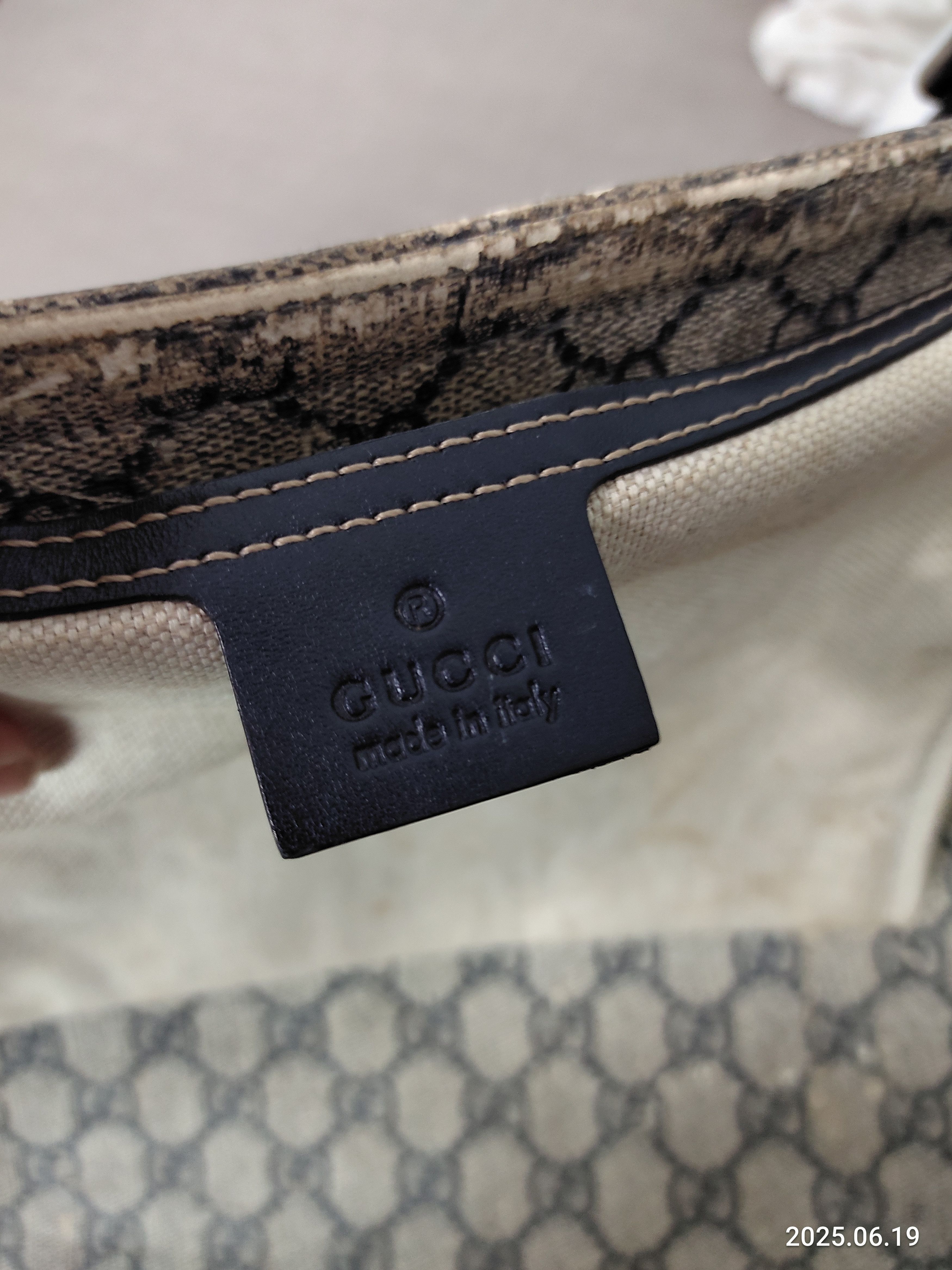 Gucci Gucci Blue Grey Gg Coated Canvas Large Messenger Bag Size ONE SIZE - 9 Thumbnail