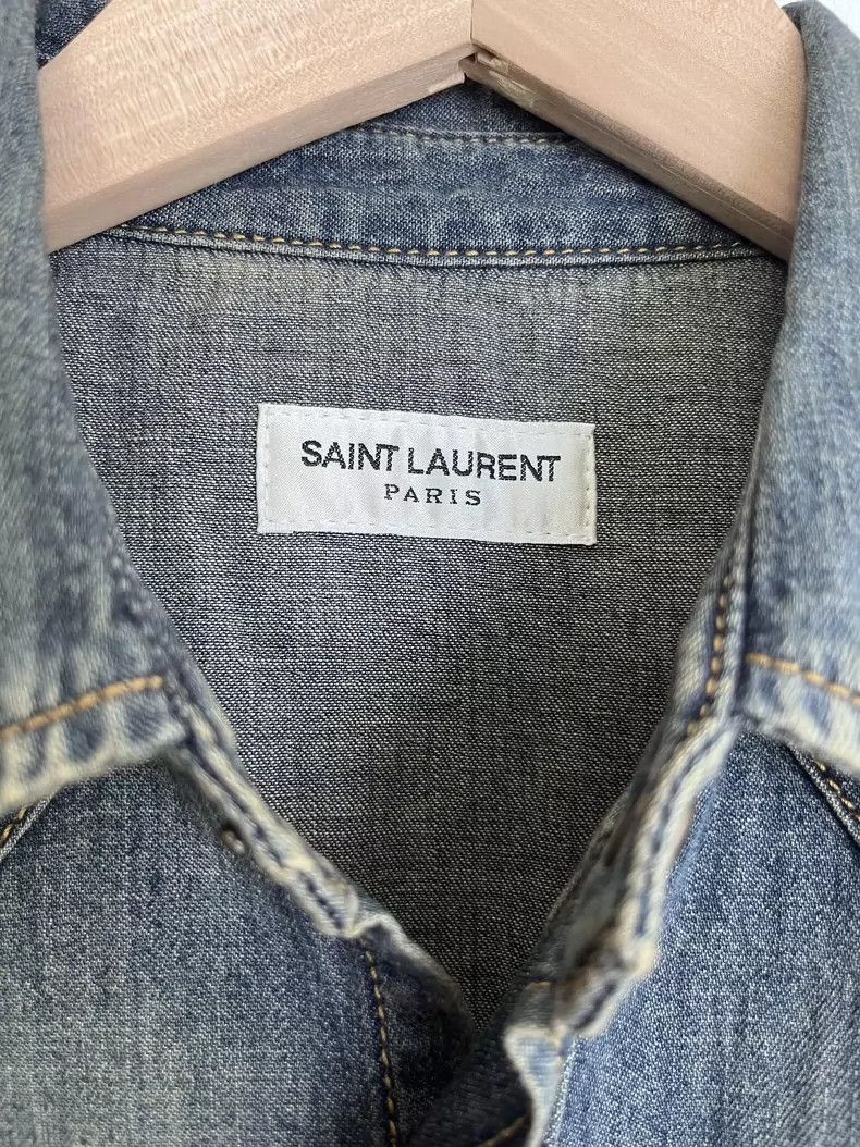 Saint Laurent Paris Saint Laurent ParisVintage Made Old Western Denim Shirt 25 Size US M / EU 48-50 / 2 - 3 Thumbnail