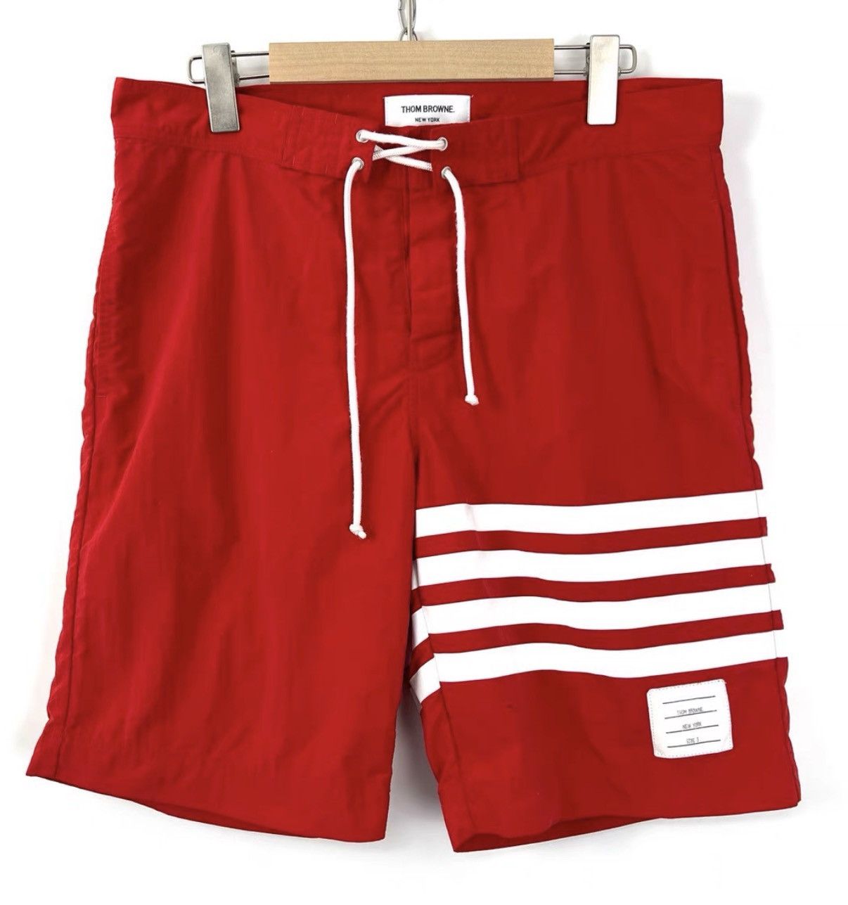 Thom Browne Thom Browne Red 4-Bar Nylon Shorts K12 Size US 34 / EU 50 - 1 Thumbnail